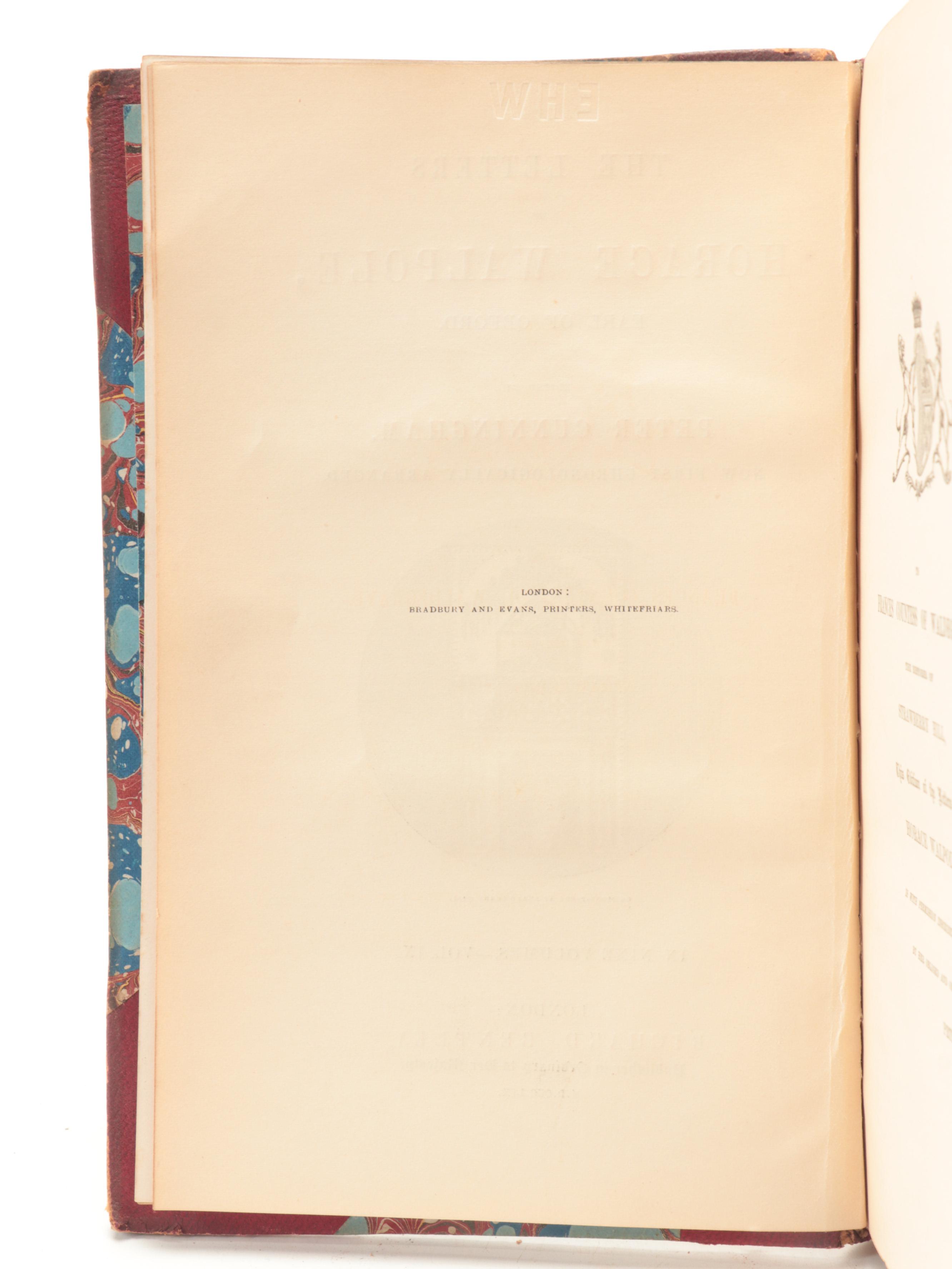 "The Letters of Horace Walpole, Earl of Orford" Nine-Volume Set, 1857