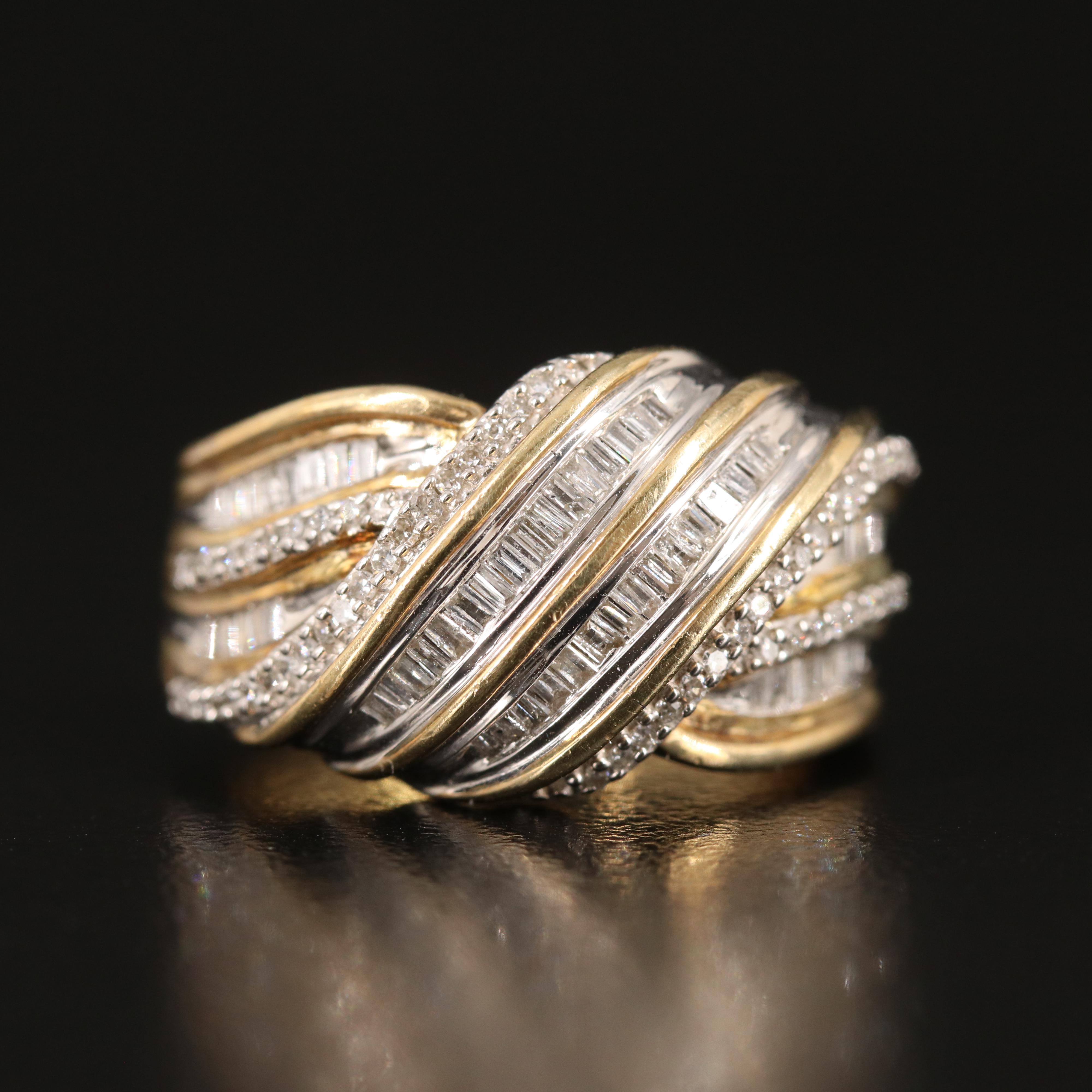 Diamond Crossover Ring in Sterling