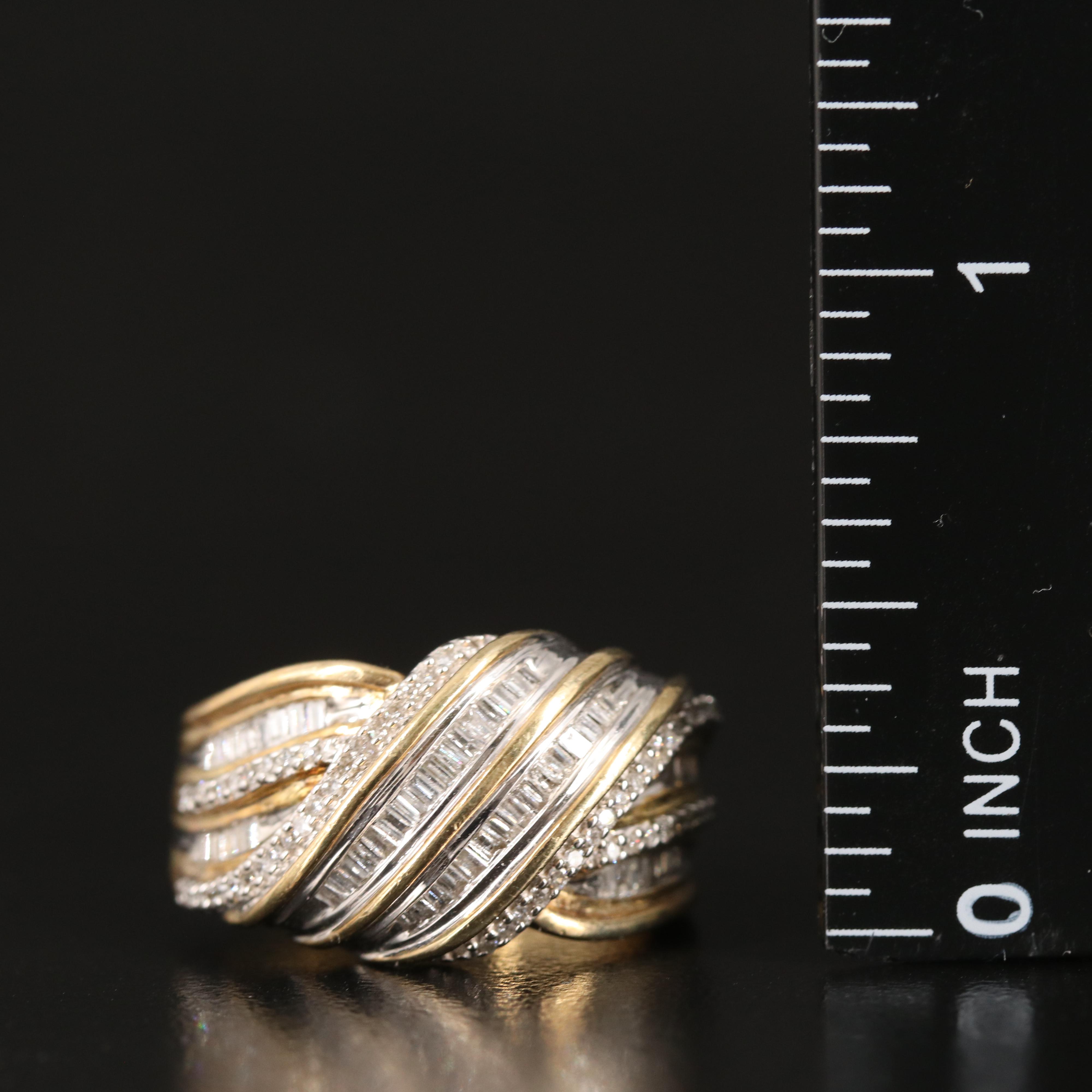 Diamond Crossover Ring in Sterling