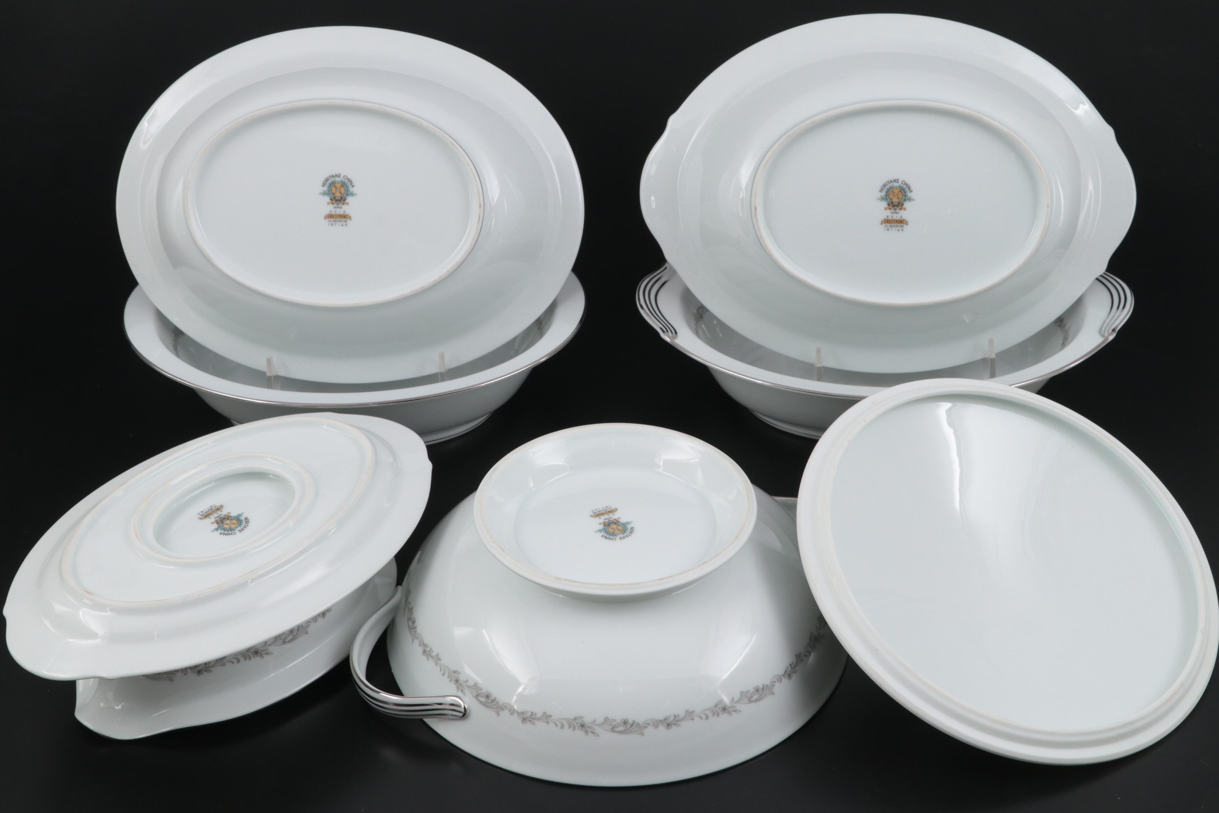 Noritake "Crestmont" Dinnerware and Serving Accessories, Mid to Late 20th C.