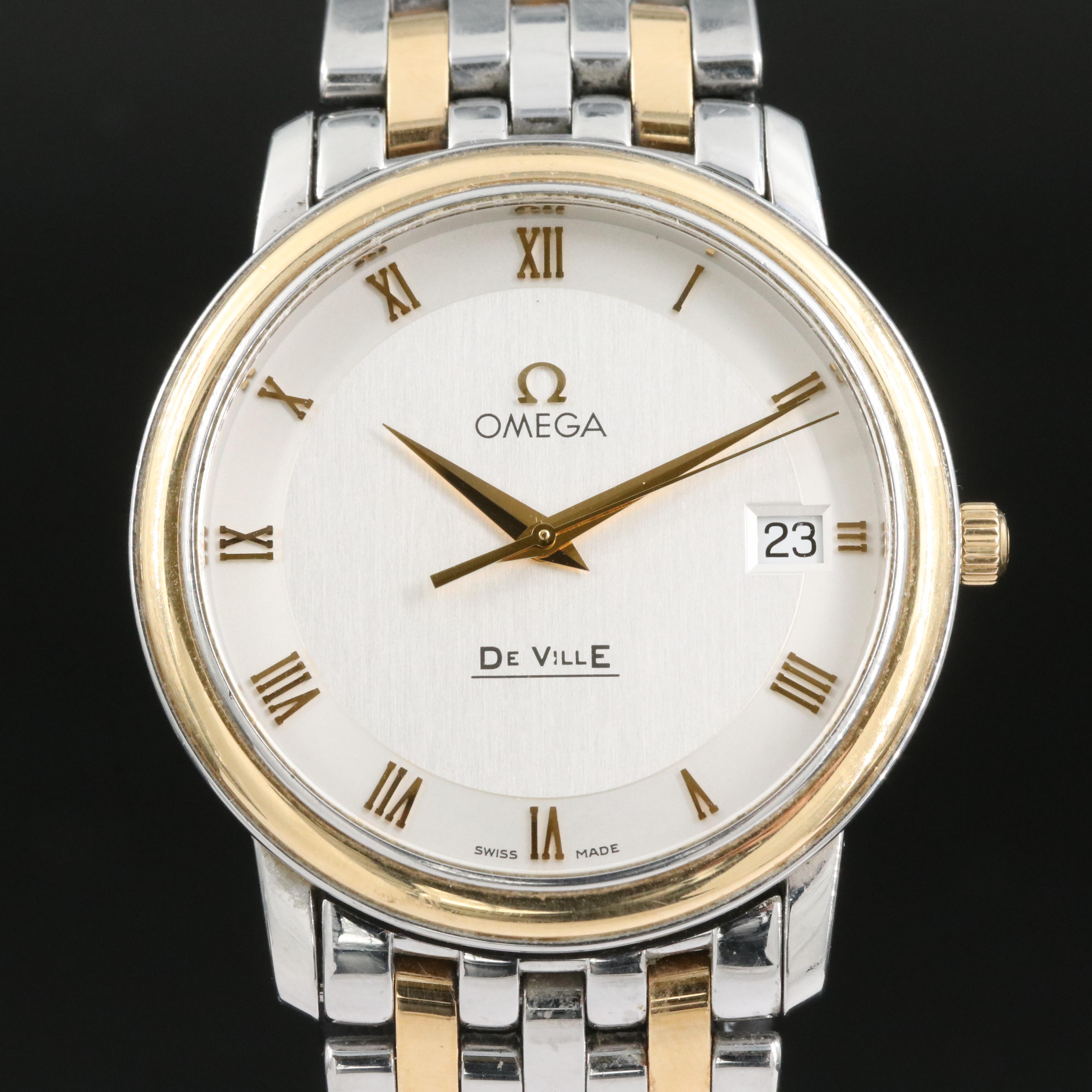 18K and Stainless Steel Omega DeVille Prestige Watch