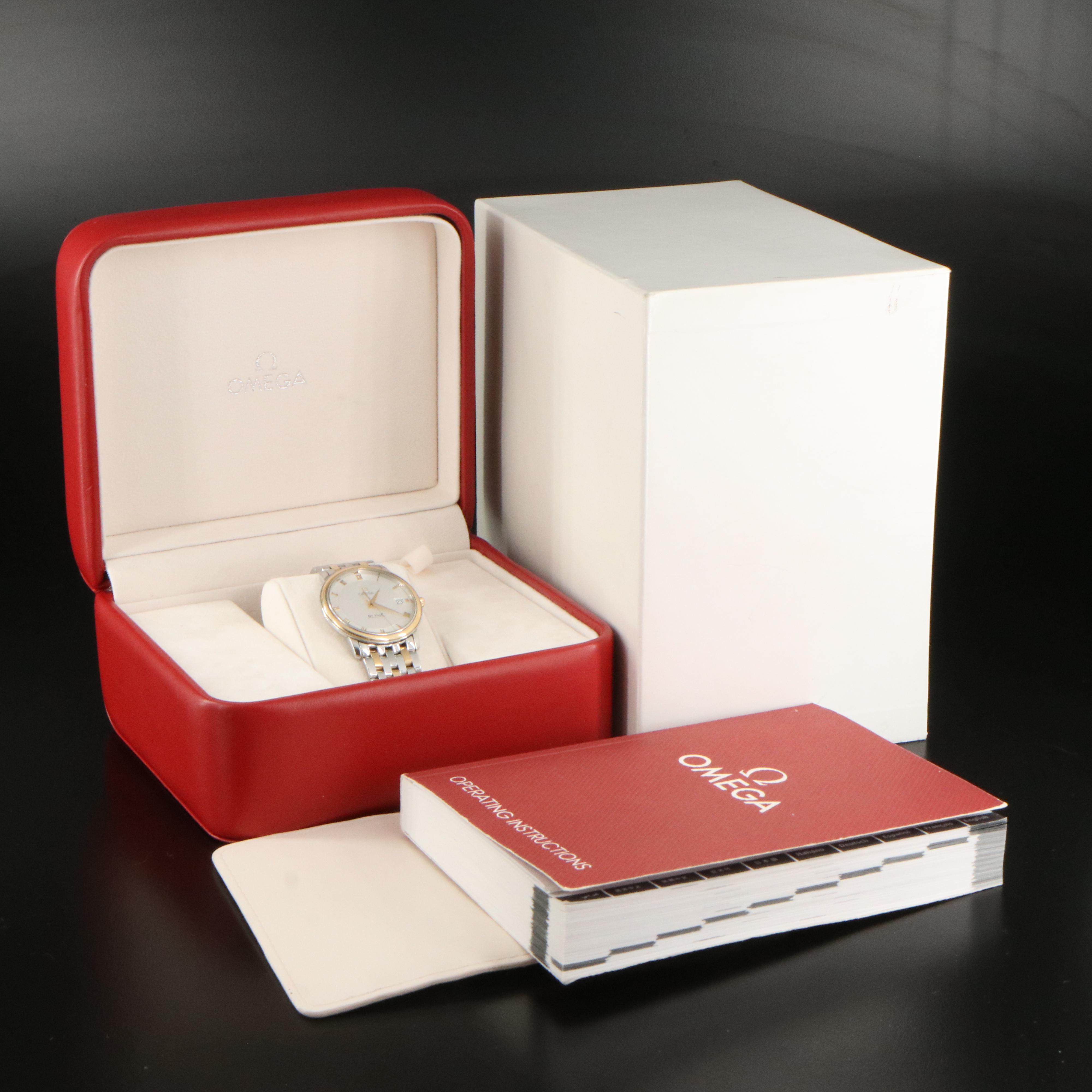 18K and Stainless Steel Omega DeVille Prestige Watch