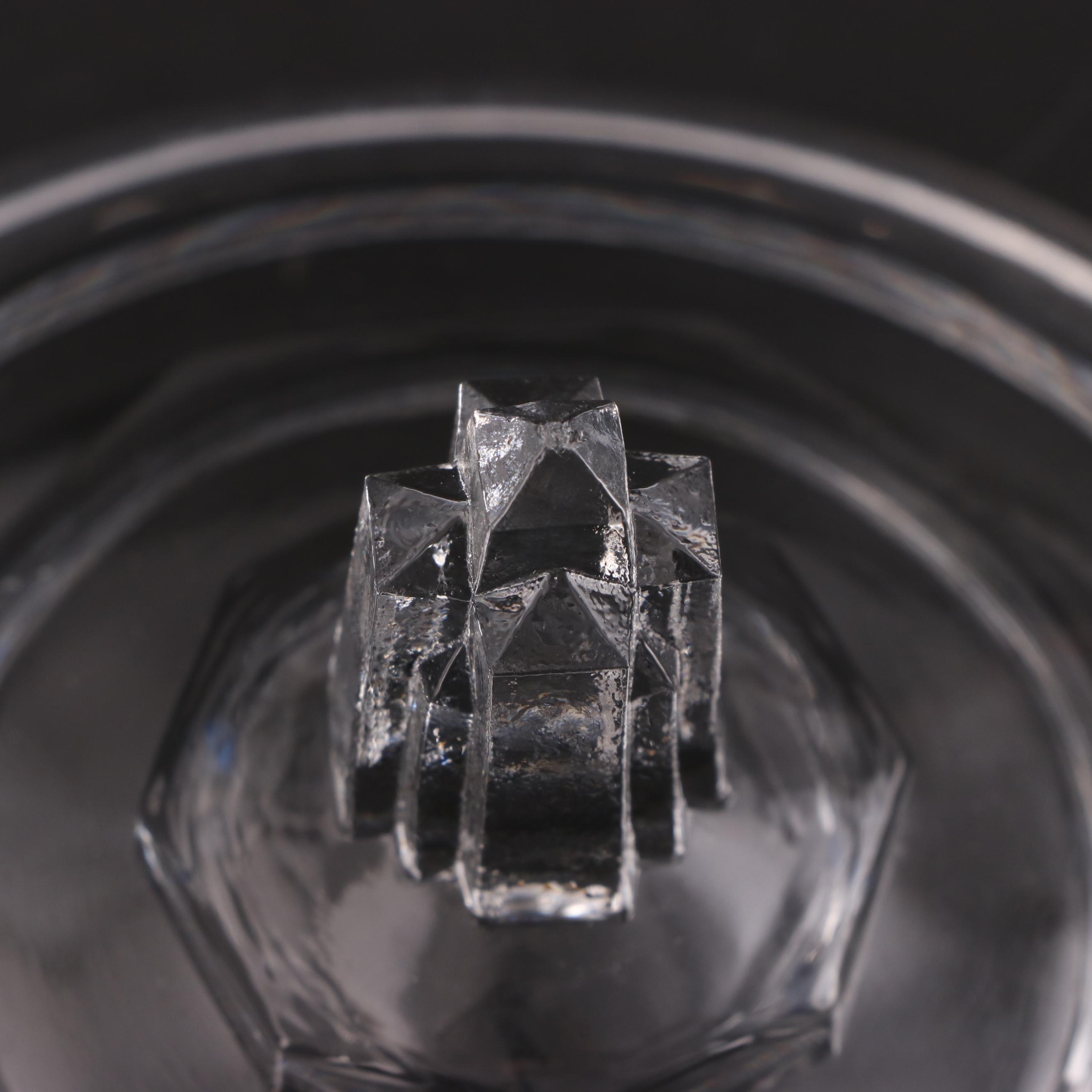 Art Deco Pressed Glass Lidded Vanity Box, Early 20th Century