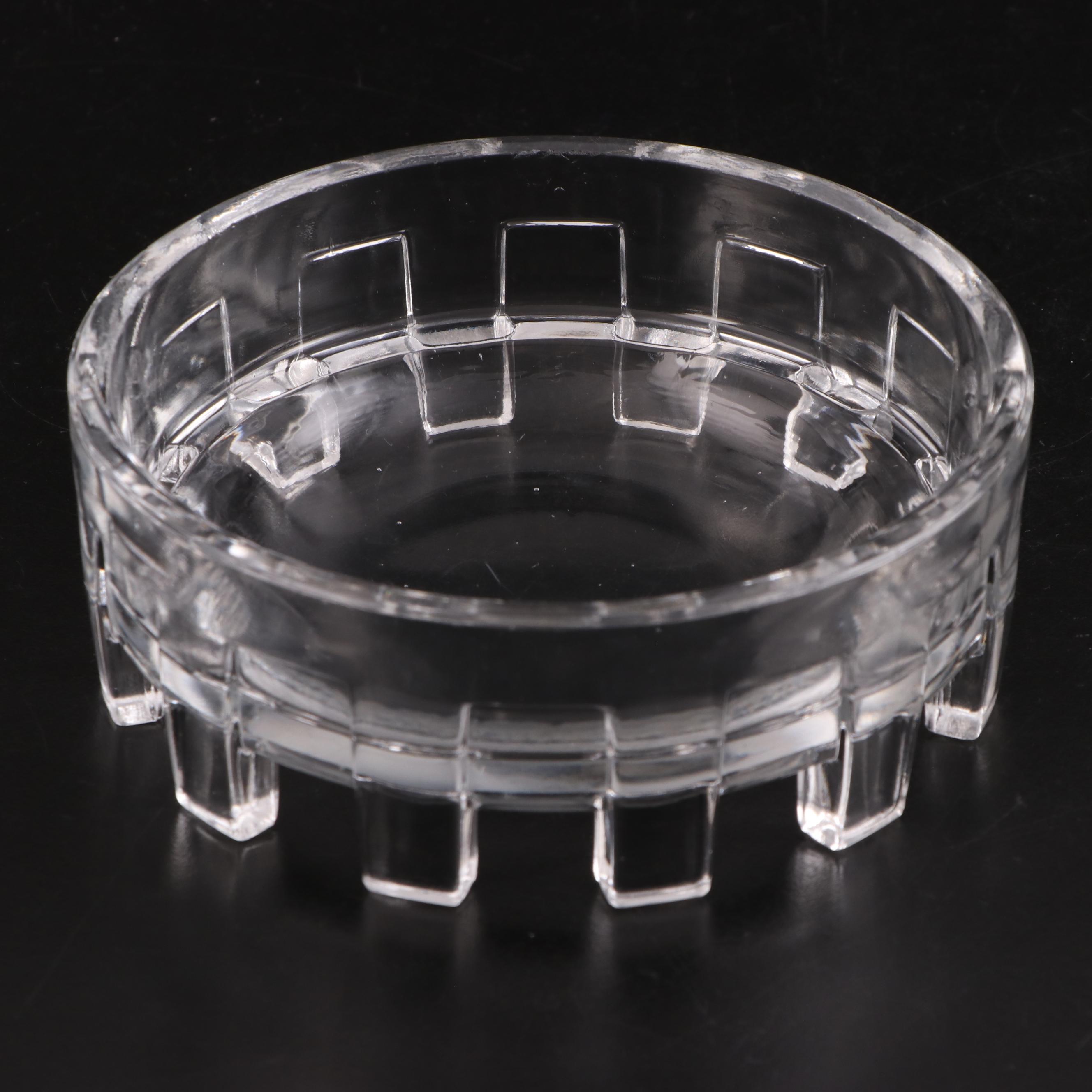 Art Deco Pressed Glass Lidded Vanity Box, Early 20th Century