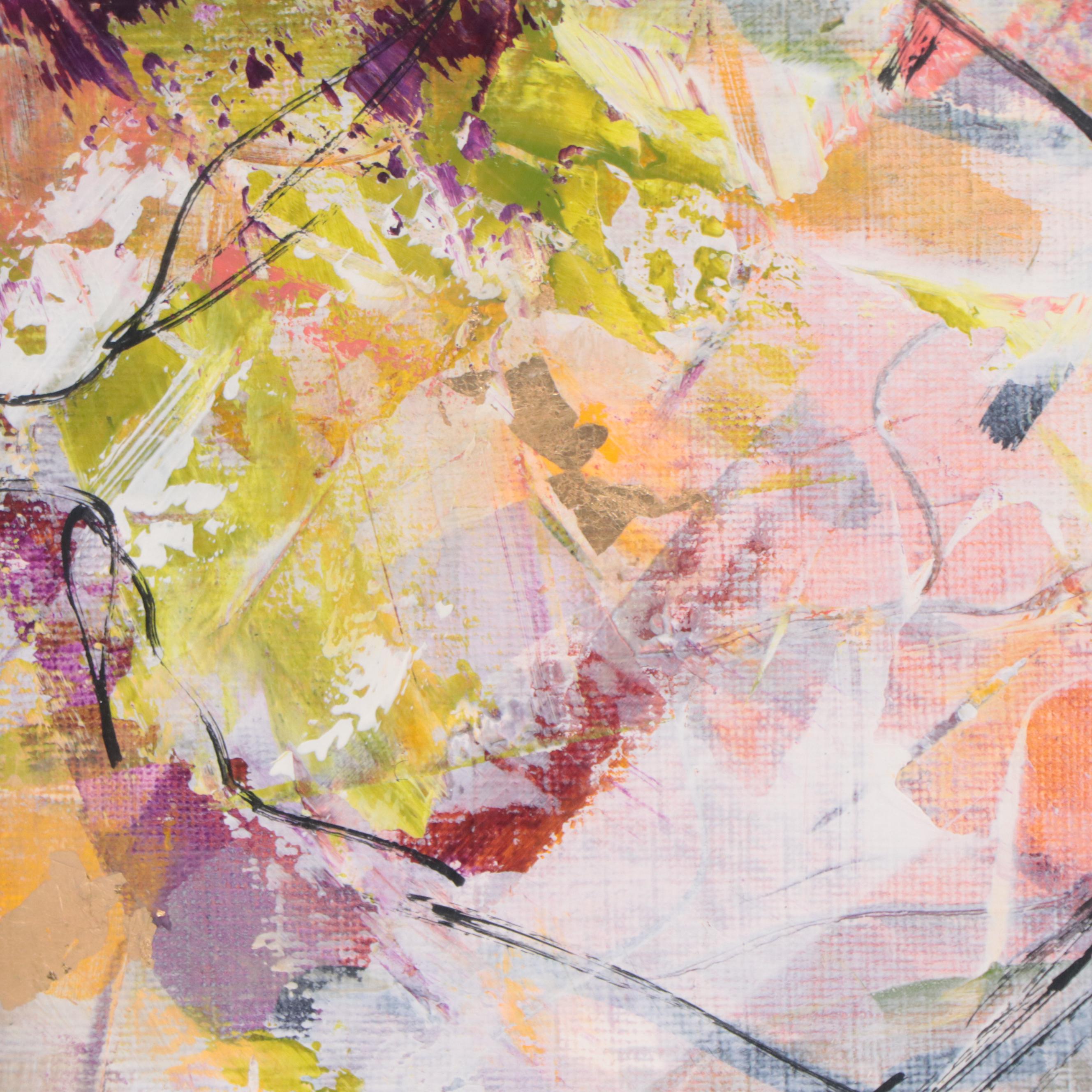 Sanna Abstract Acrylic Painting "Golden Glow"