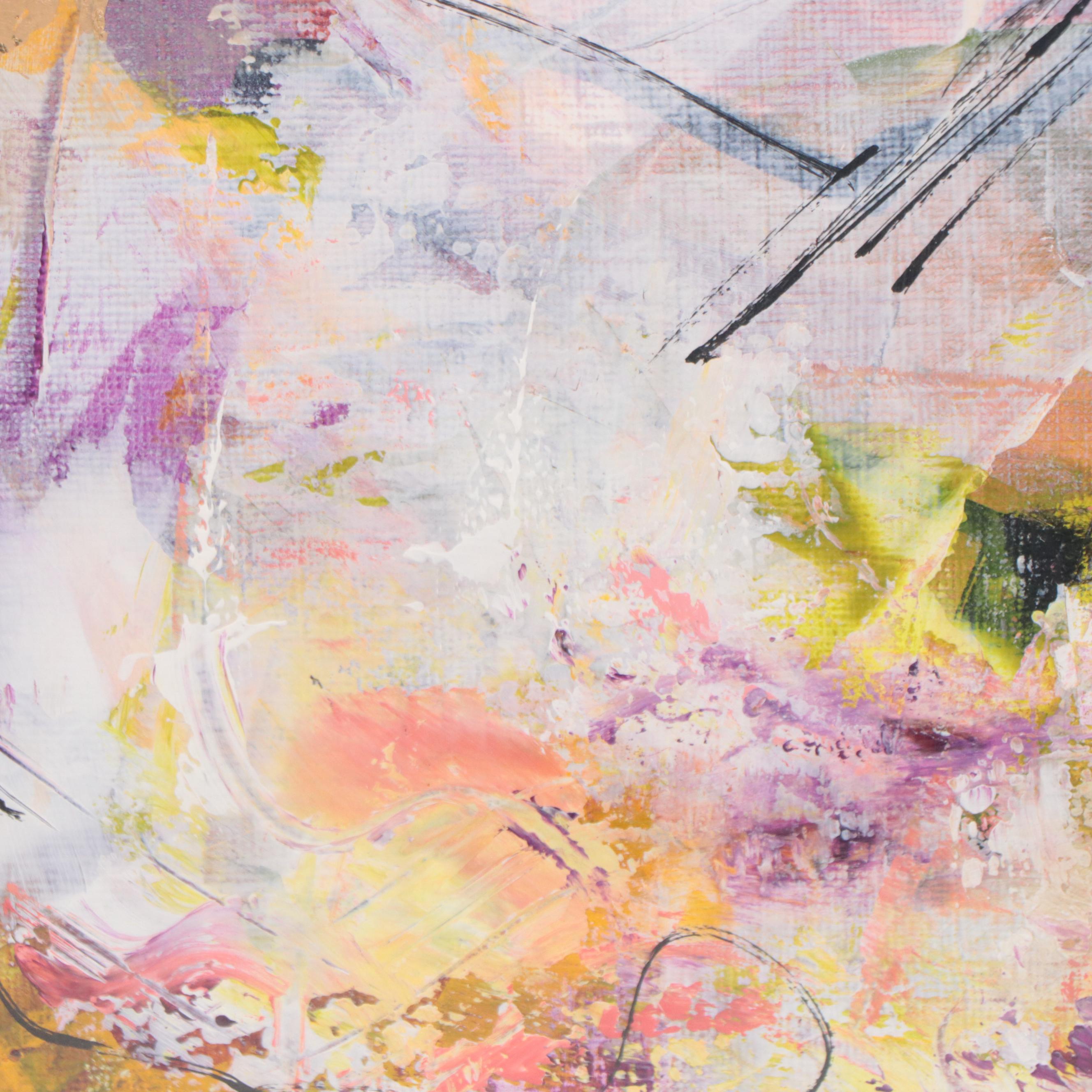 Sanna Abstract Acrylic Painting "Golden Glow"