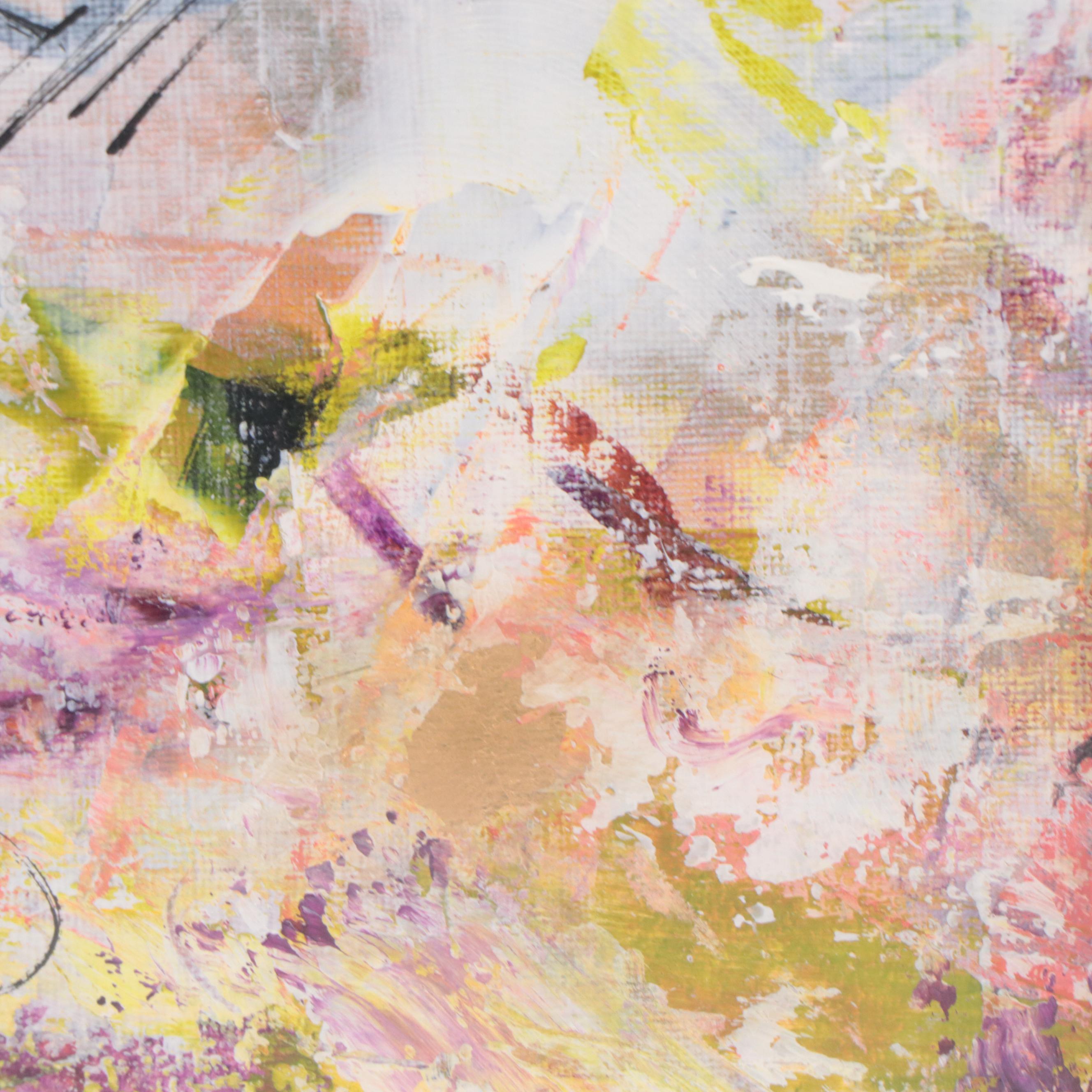 Sanna Abstract Acrylic Painting "Golden Glow"