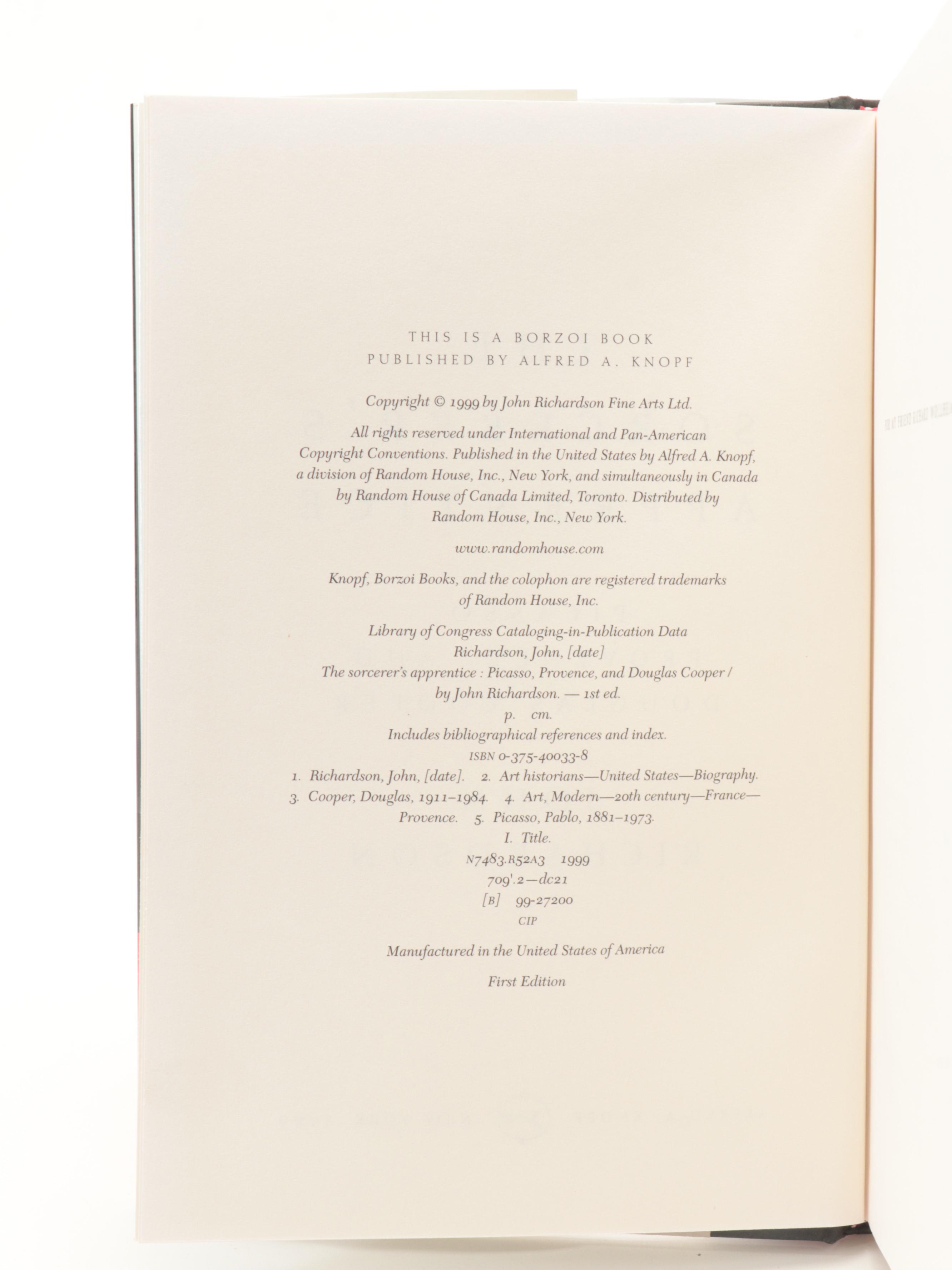 First Edition "The Sorcerer's Apprentice" by John Richardson and Other Books