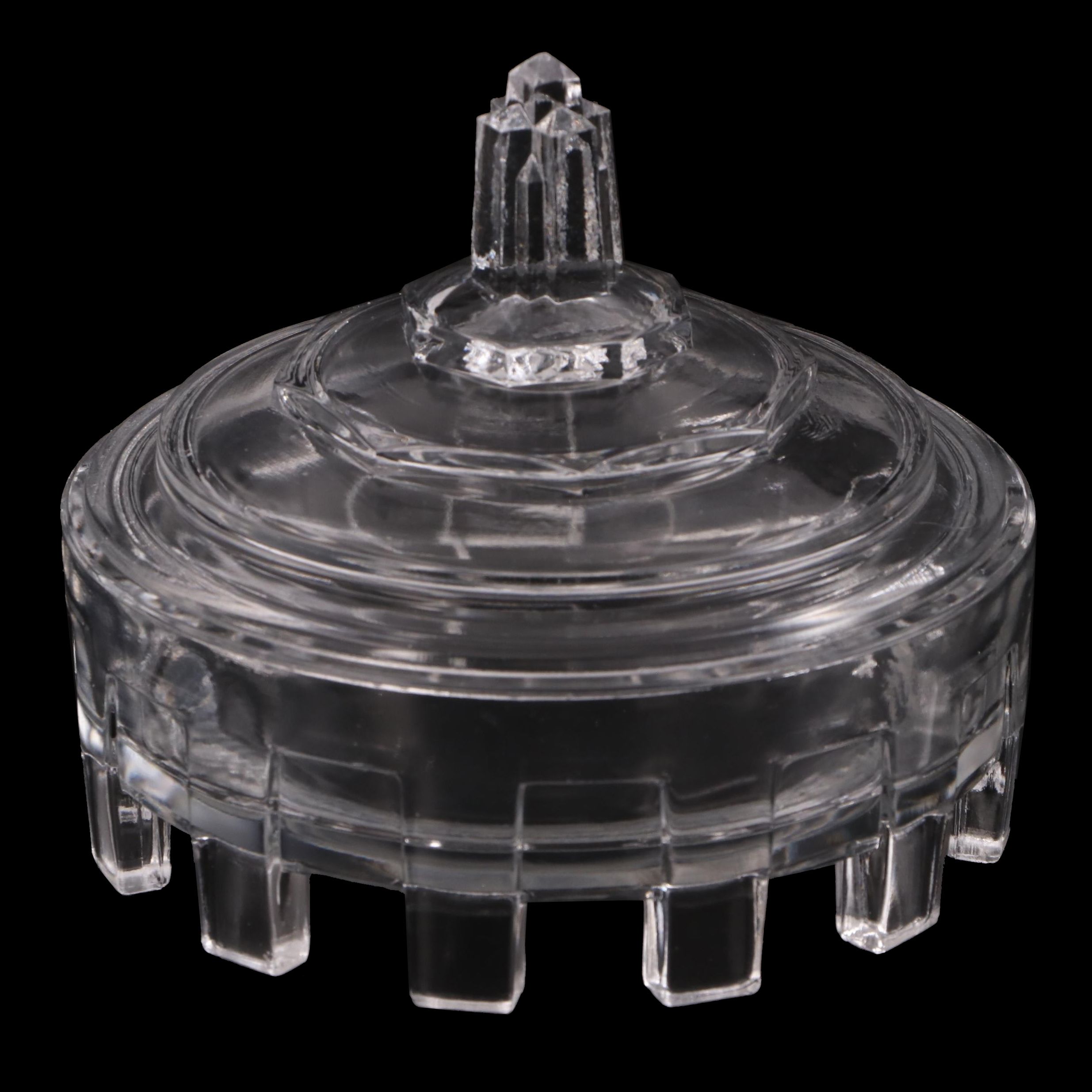 Art Deco Pressed Glass Lidded Vanity Box, Early 20th Century