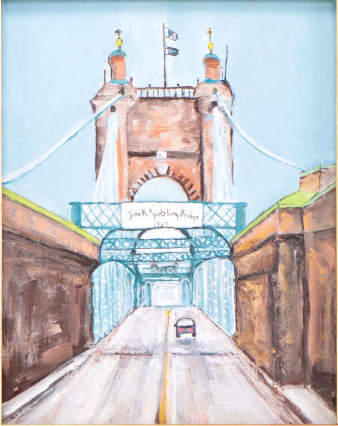 Sanna Acrylic Painting "John A. Roebling Bridge," 2022