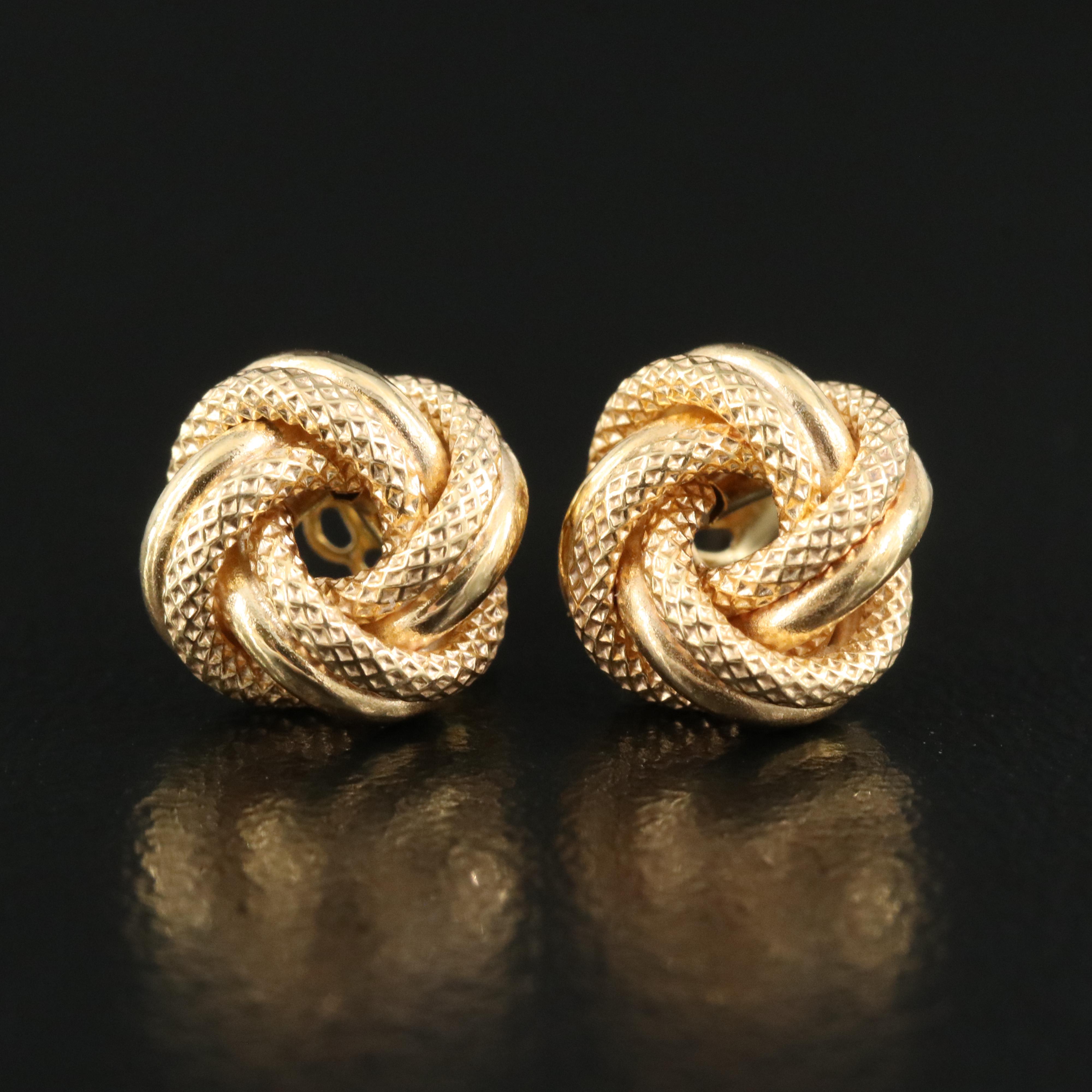 10K Love Knot Stud Earrings