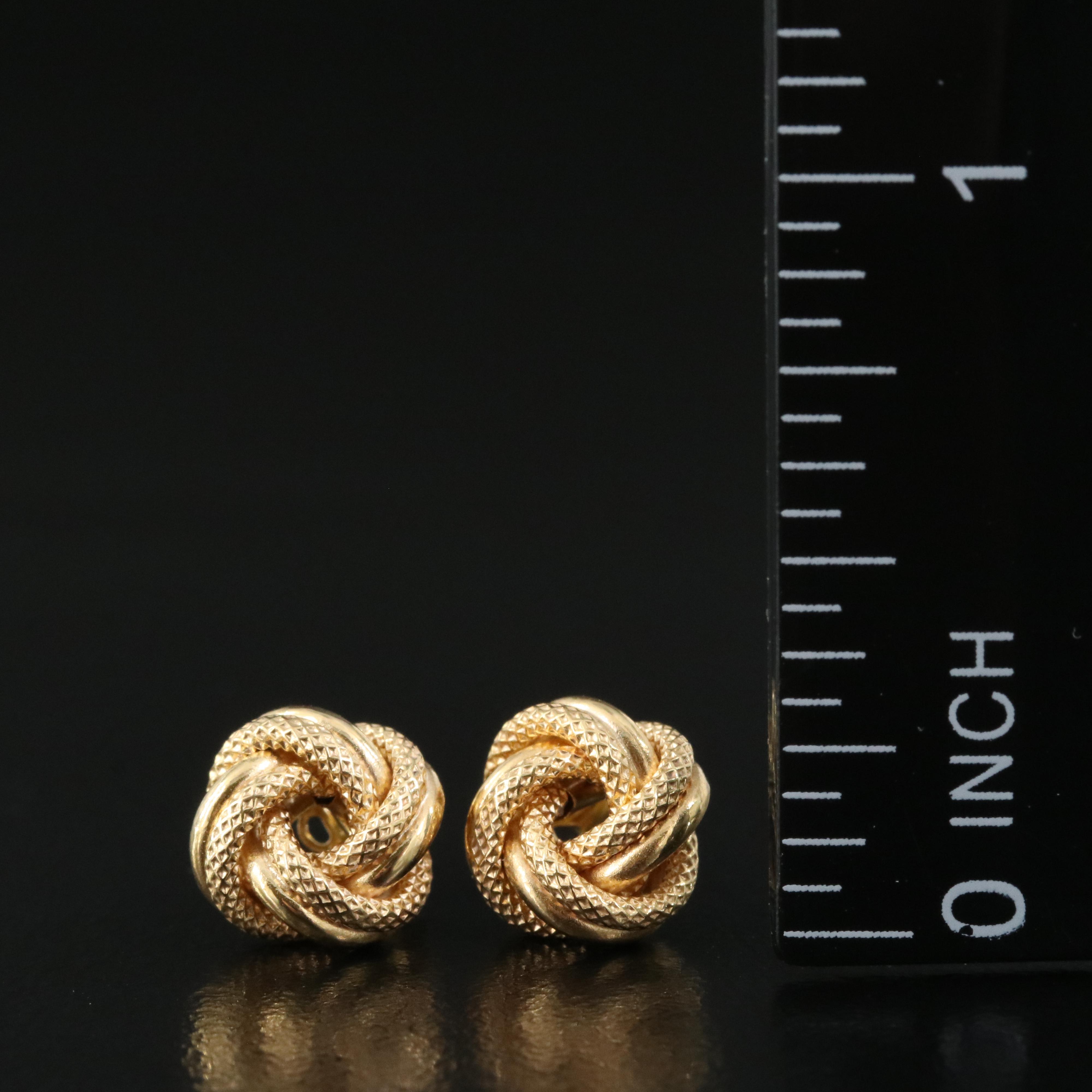 10K Love Knot Stud Earrings