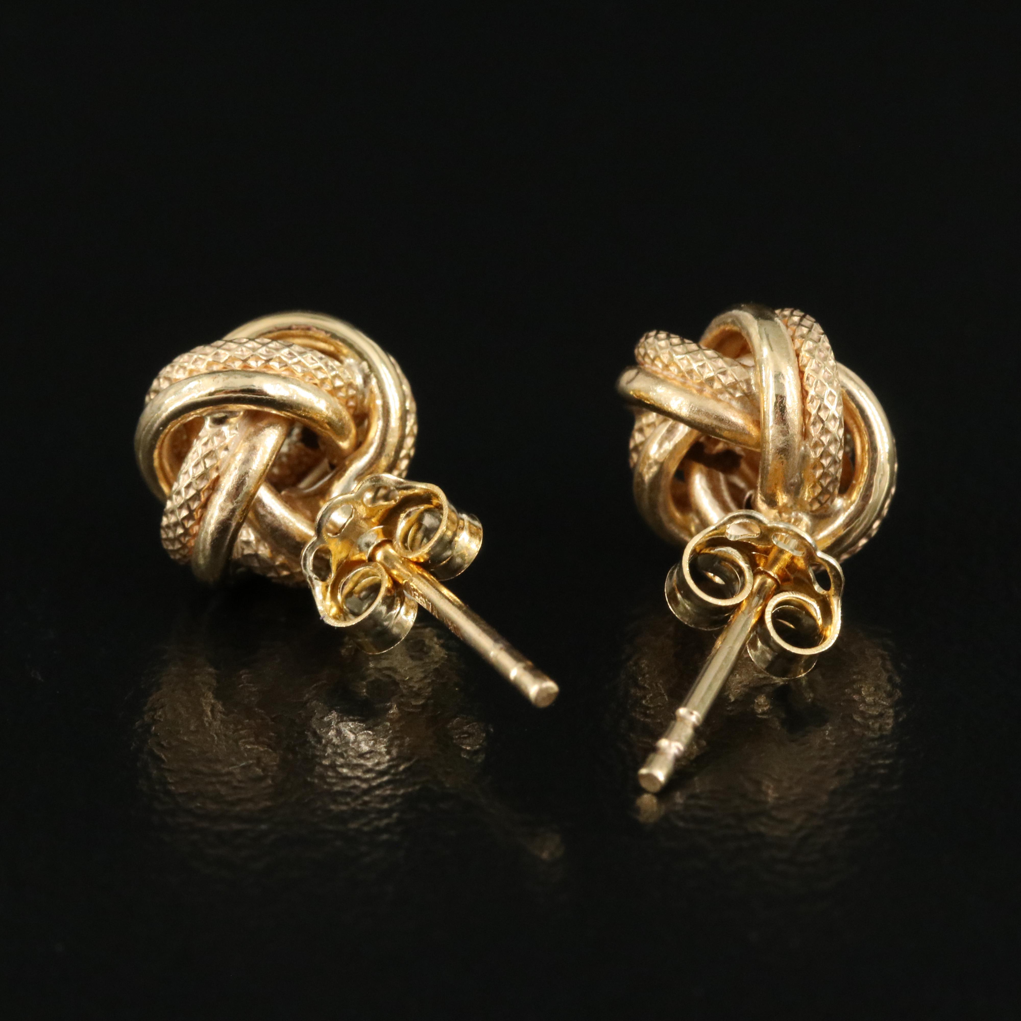 10K Love Knot Stud Earrings