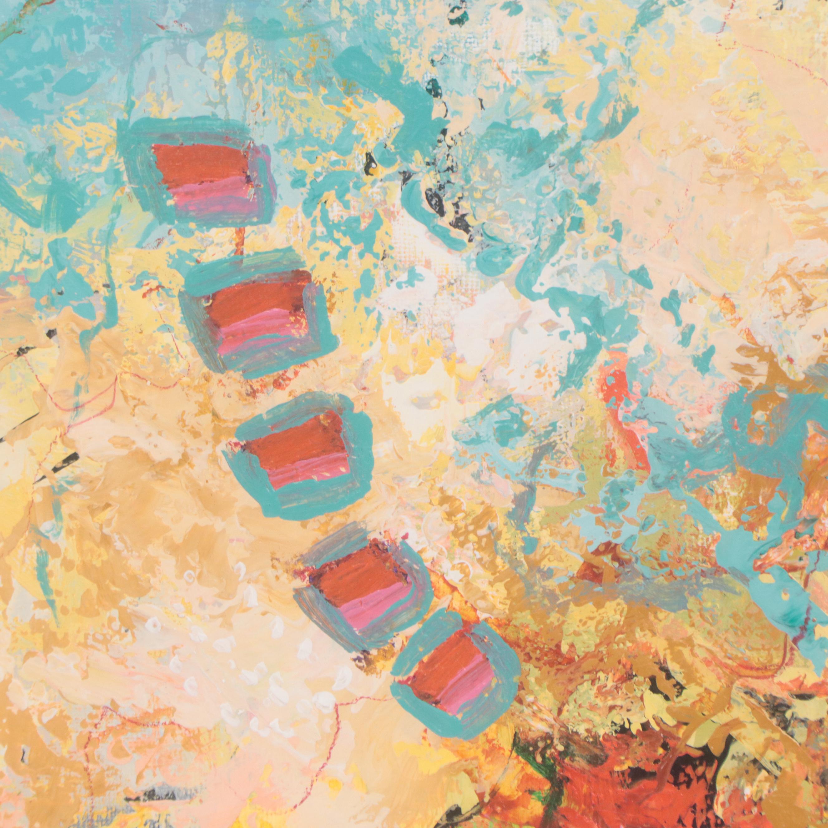 Sanna Abstract Acrylic Painting "Morning Warm-up"