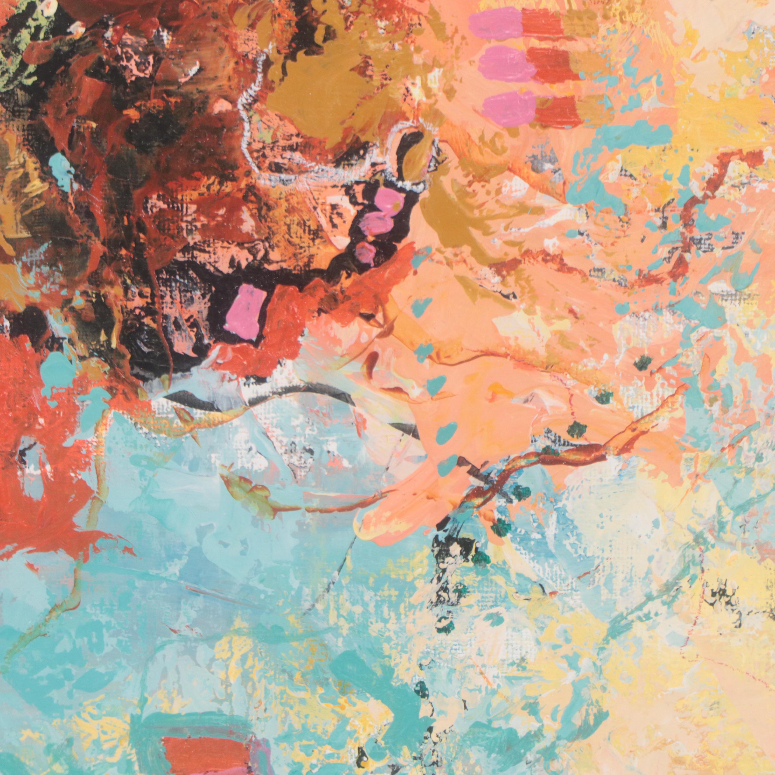 Sanna Abstract Acrylic Painting "Morning Warm-up"