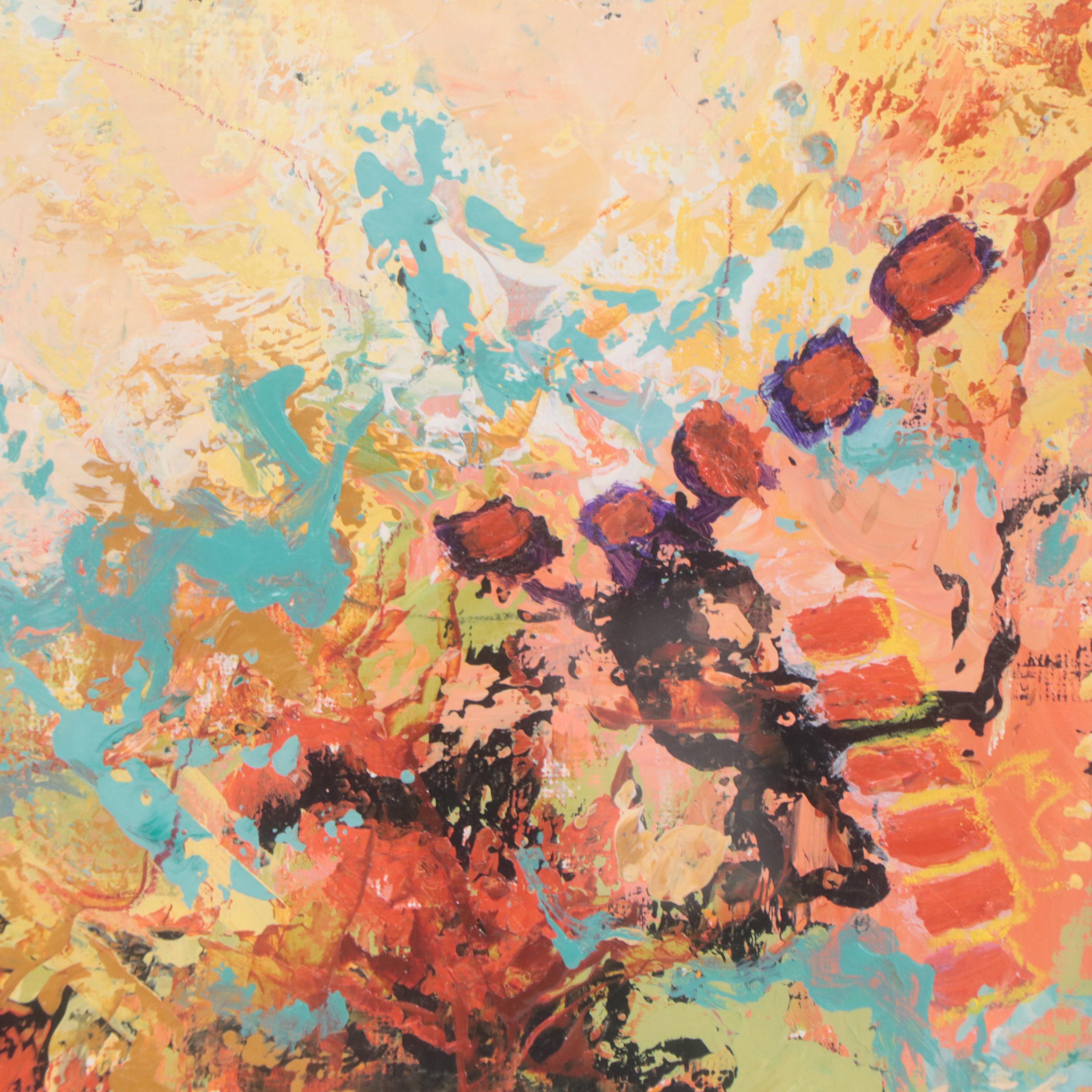 Sanna Abstract Acrylic Painting "Morning Warm-up"