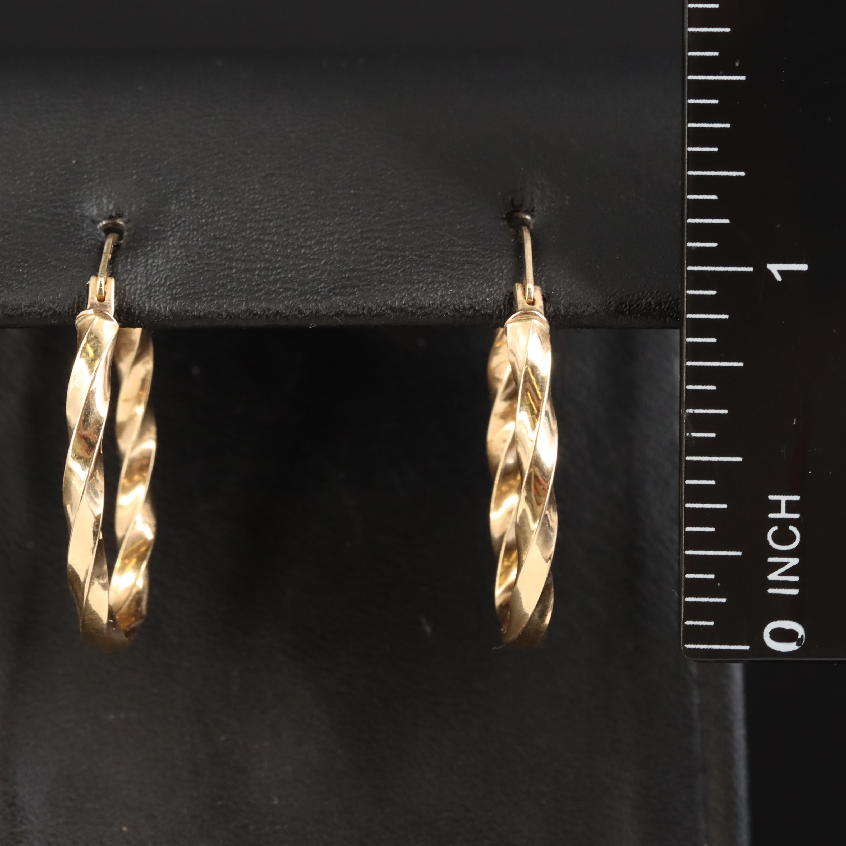 14K Twisted Hoop Earrings