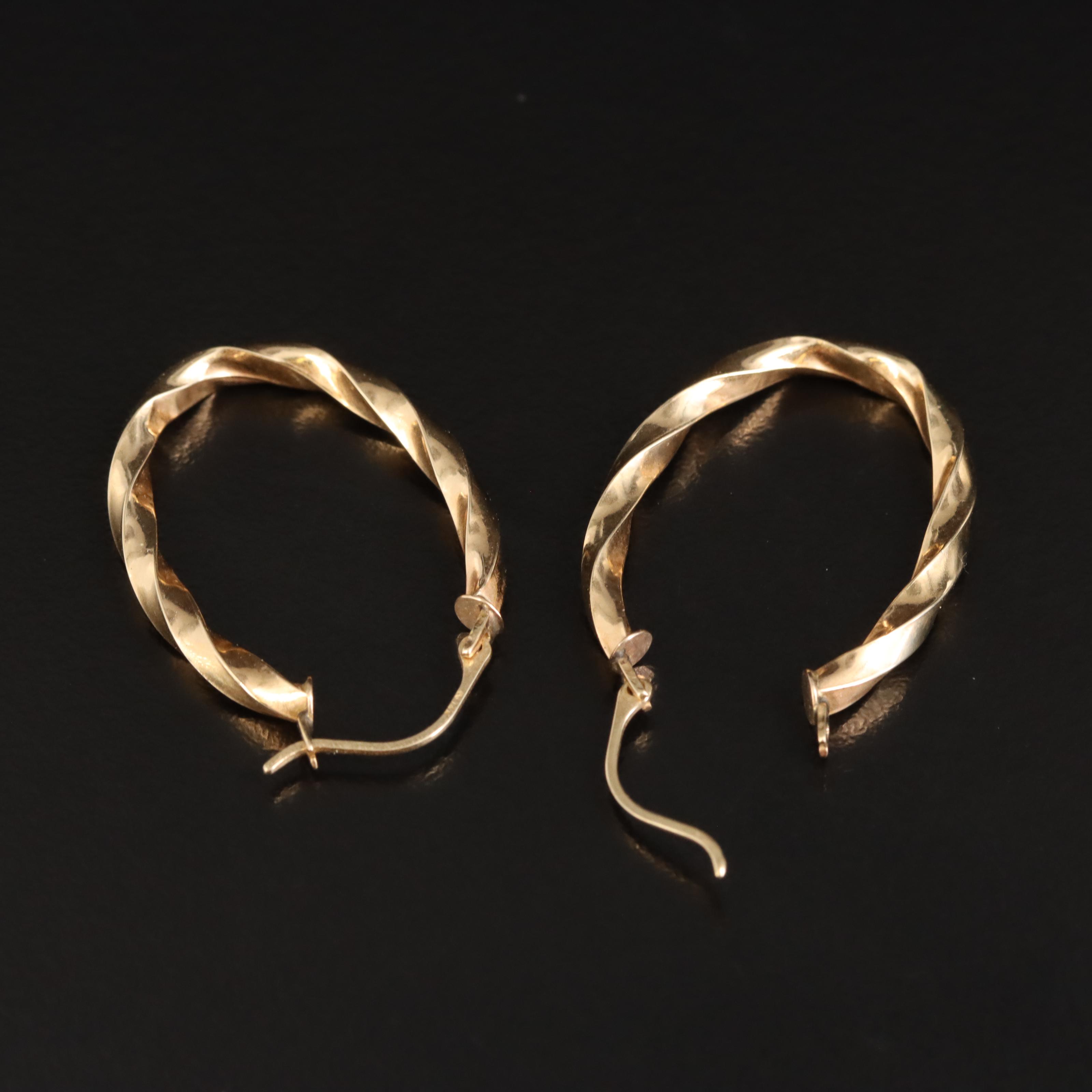 14K Twisted Hoop Earrings