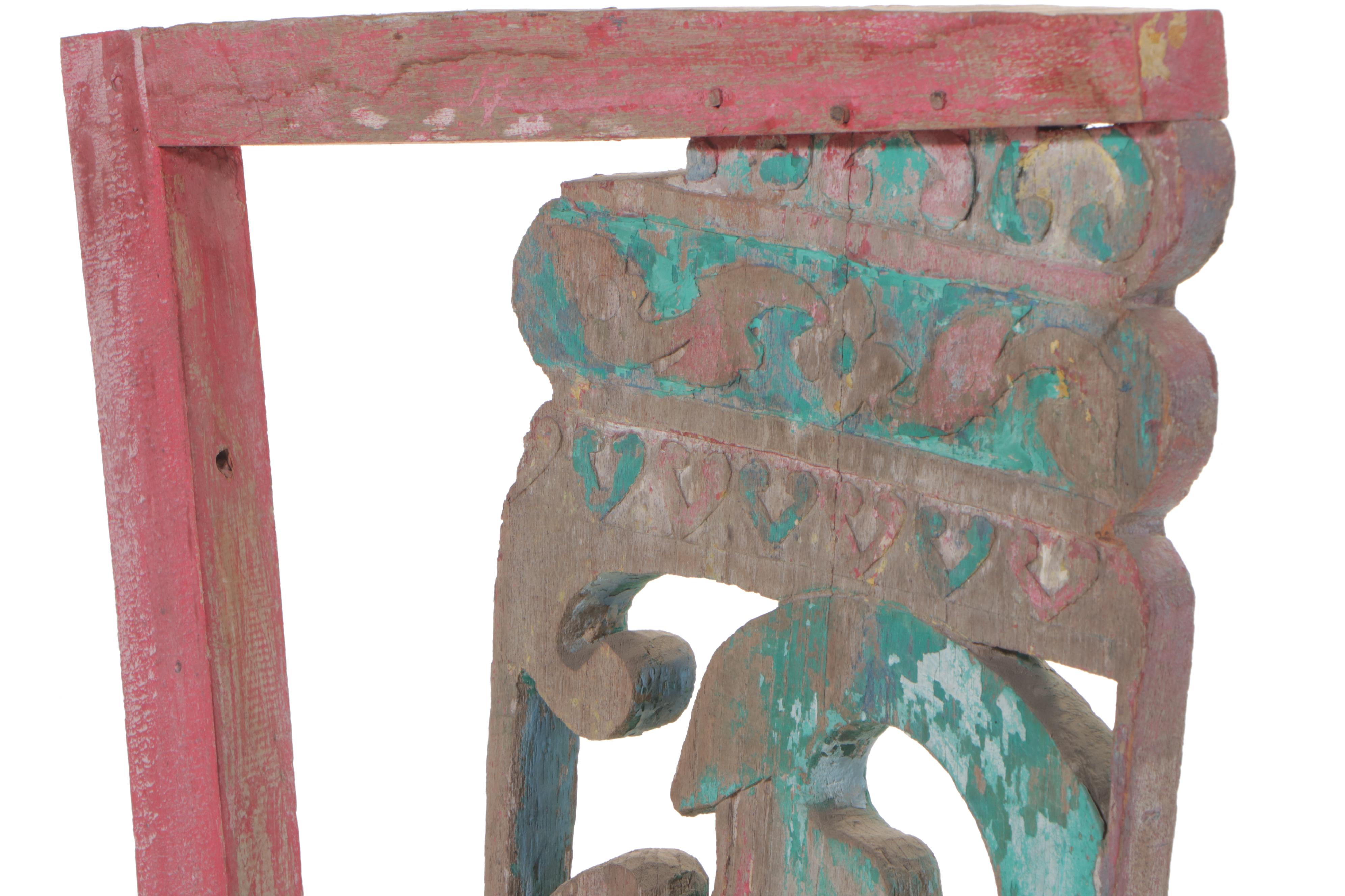 Burmese Teak Buddhist Temple Corbel, Mid-20th Century