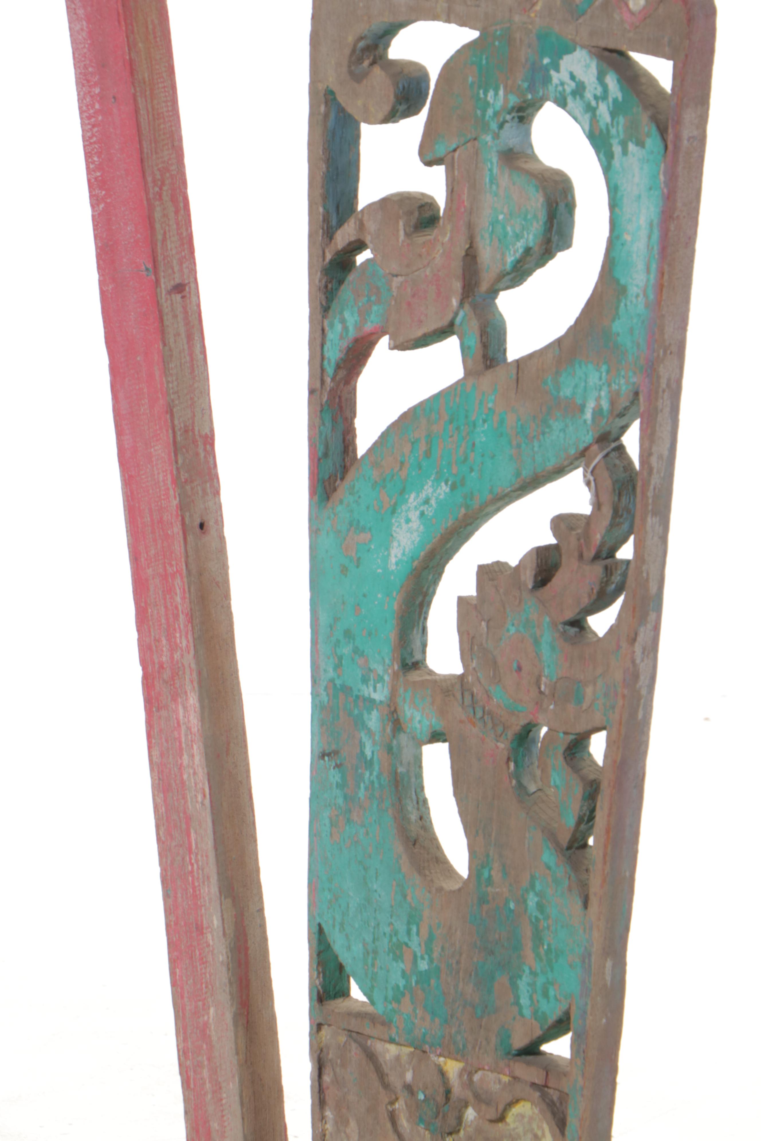 Burmese Teak Buddhist Temple Corbel, Mid-20th Century