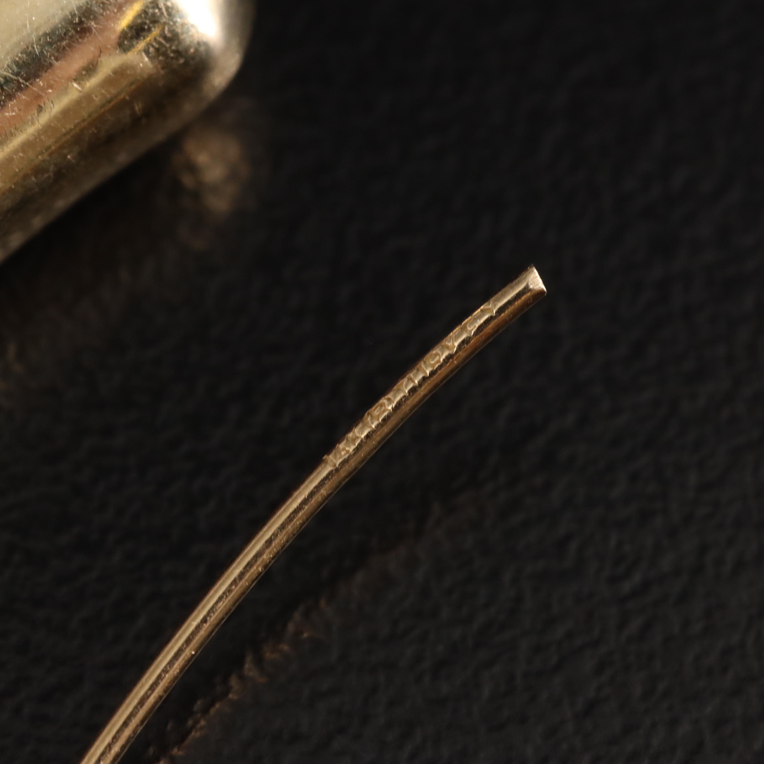 14K Puff Drop Earrings