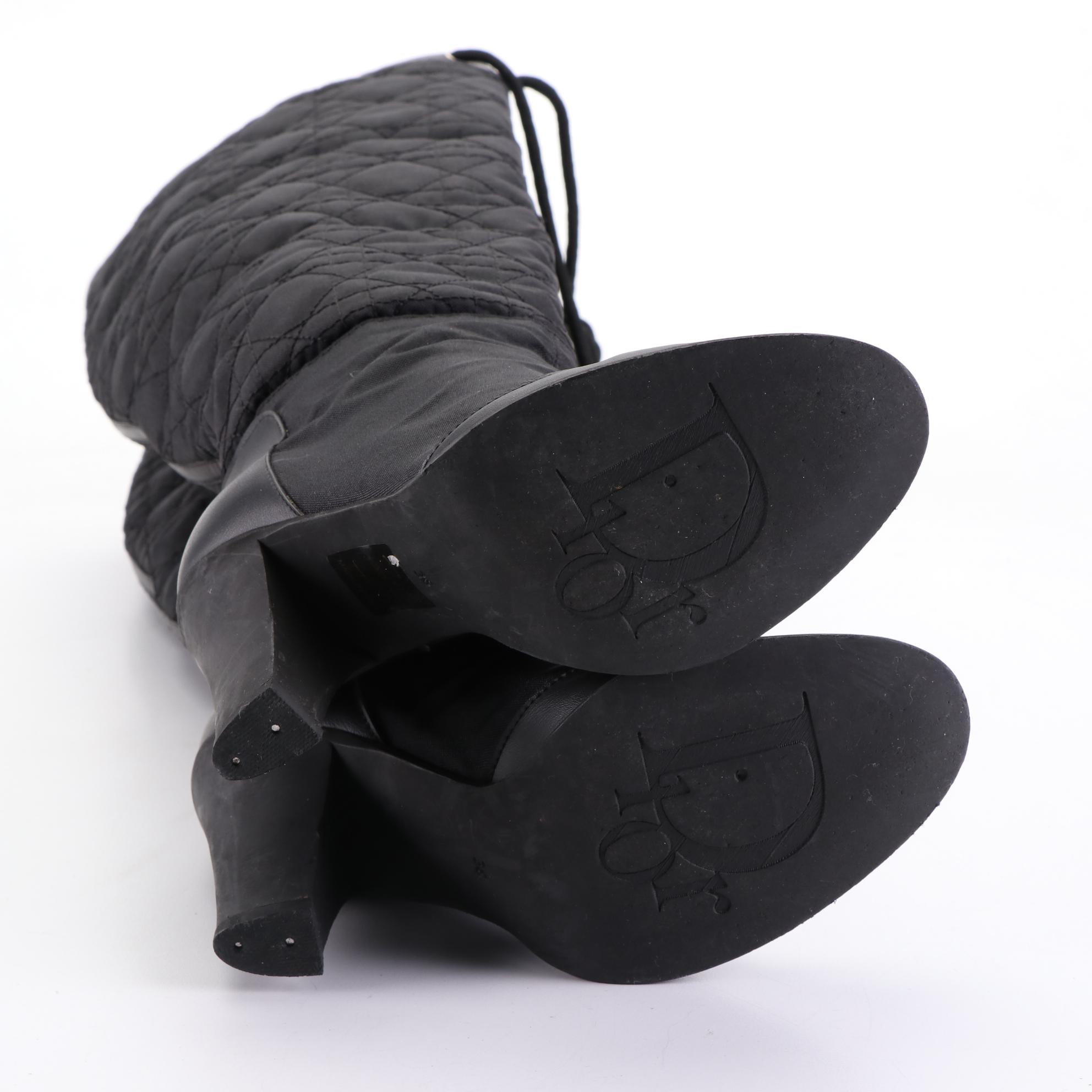 Christian Dior Lady Dior Boots in Quilted Nylon Canvas and Leather Trim