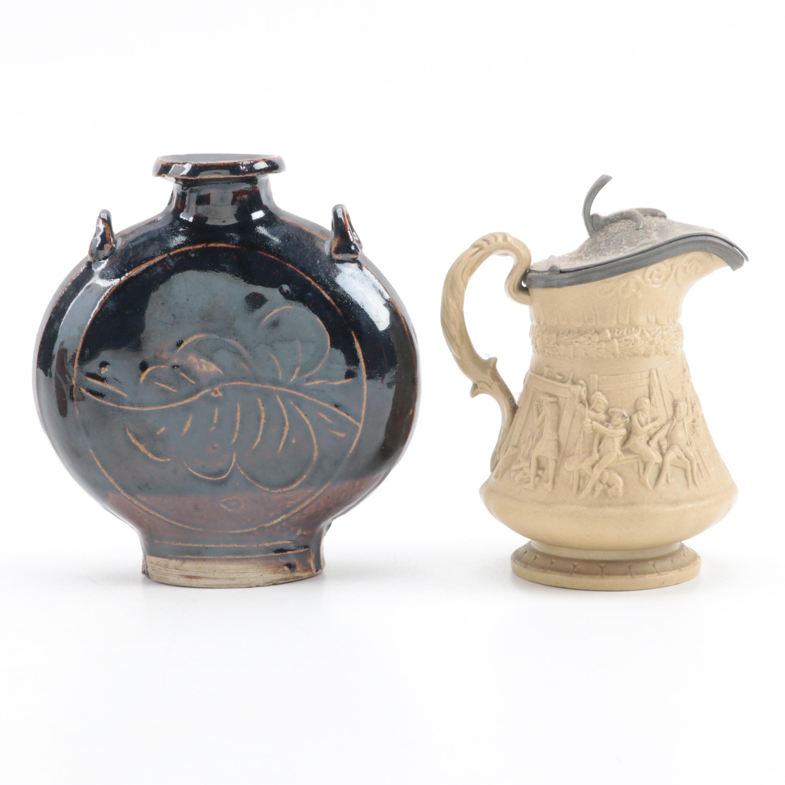 Ridgway English Relief Molded  Tam O'Shanter Syrup Pitcher and Other Décor