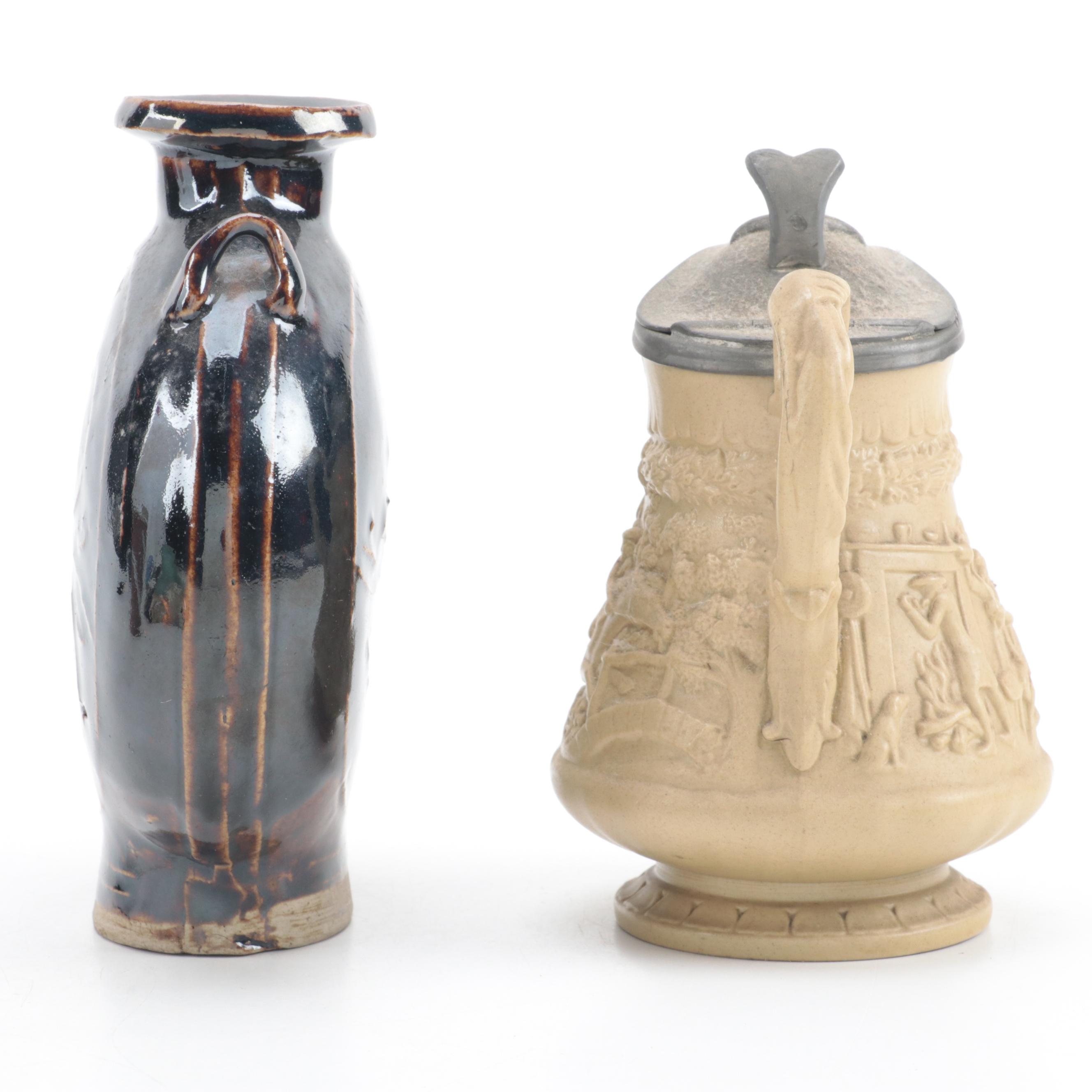 Ridgway English Relief Molded  Tam O'Shanter Syrup Pitcher and Other Décor