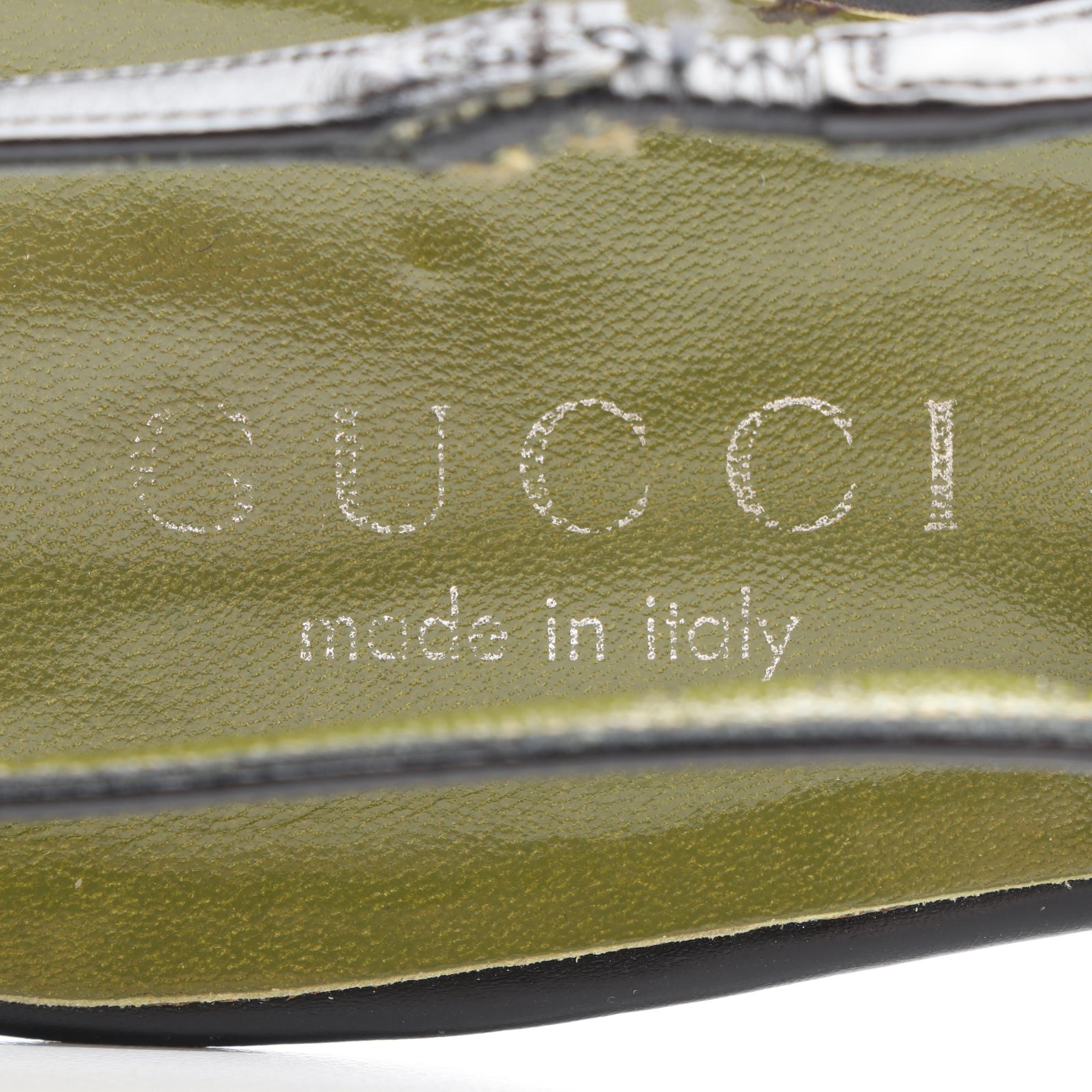 Gucci Slingback Open Toe Shoes in Black Leather