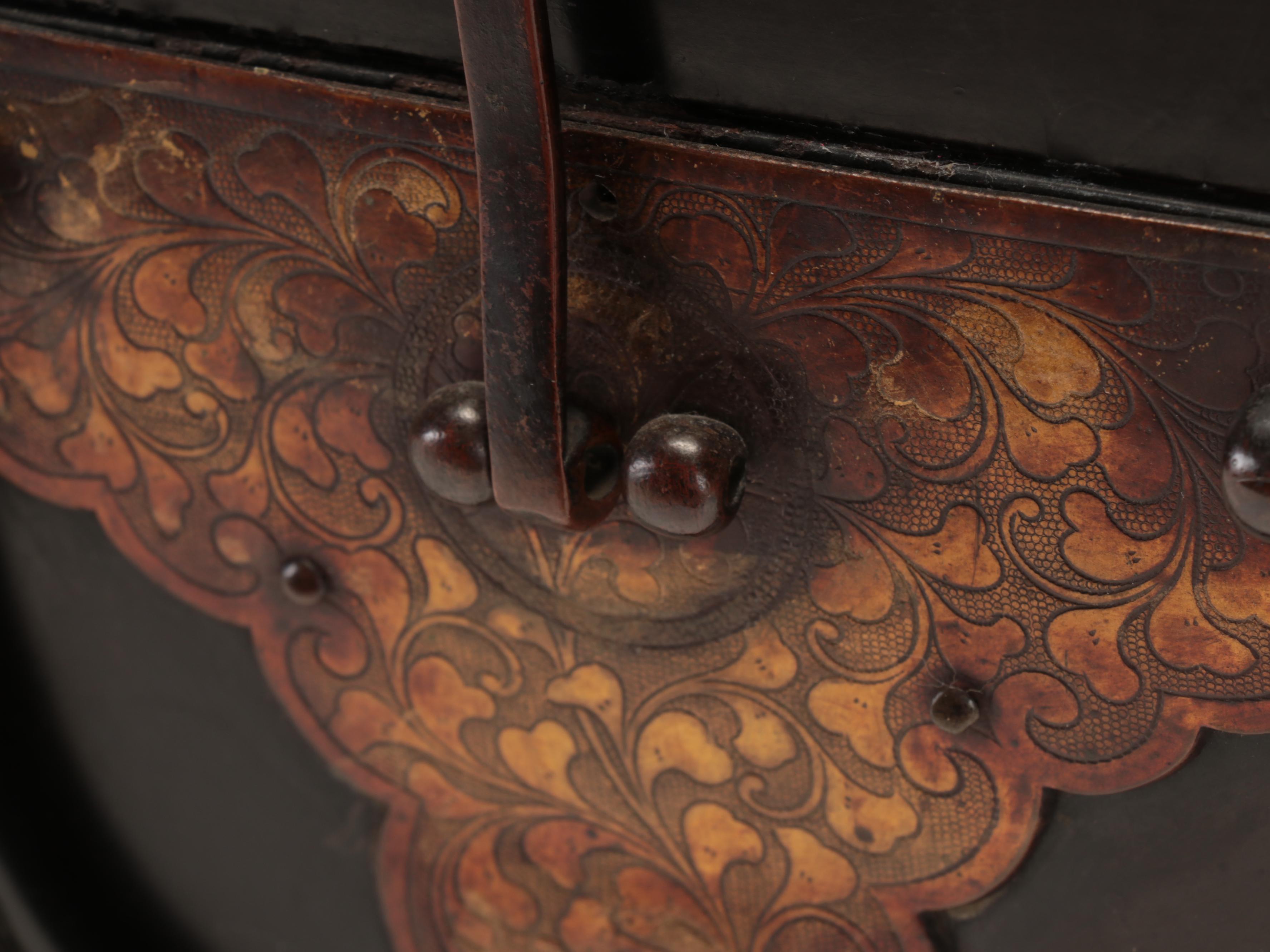 Japanese Metal-Mounted and Lacquered Wood Box