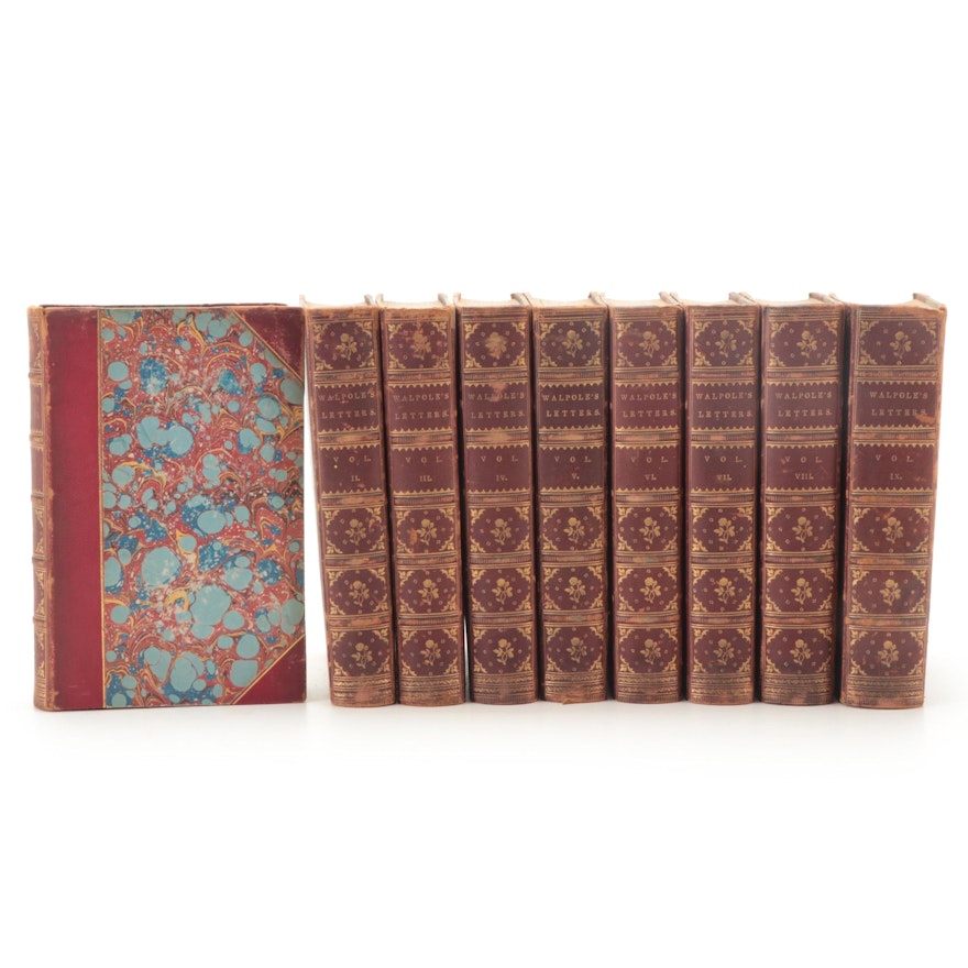 "The Letters of Horace Walpole, Earl of Orford" Nine-Volume Set, 1857
