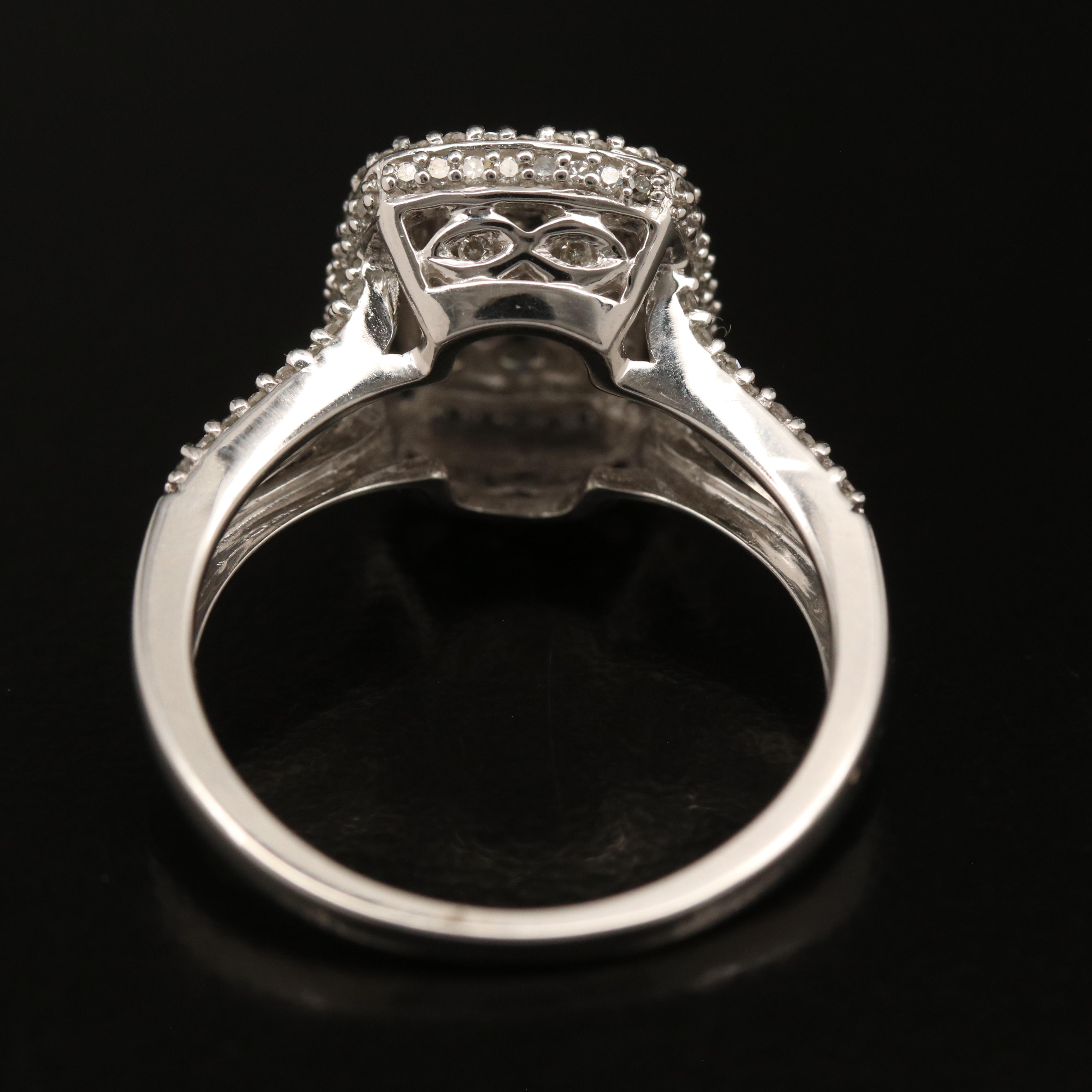 14K 1.00 CTW Diamond Cluster Ring