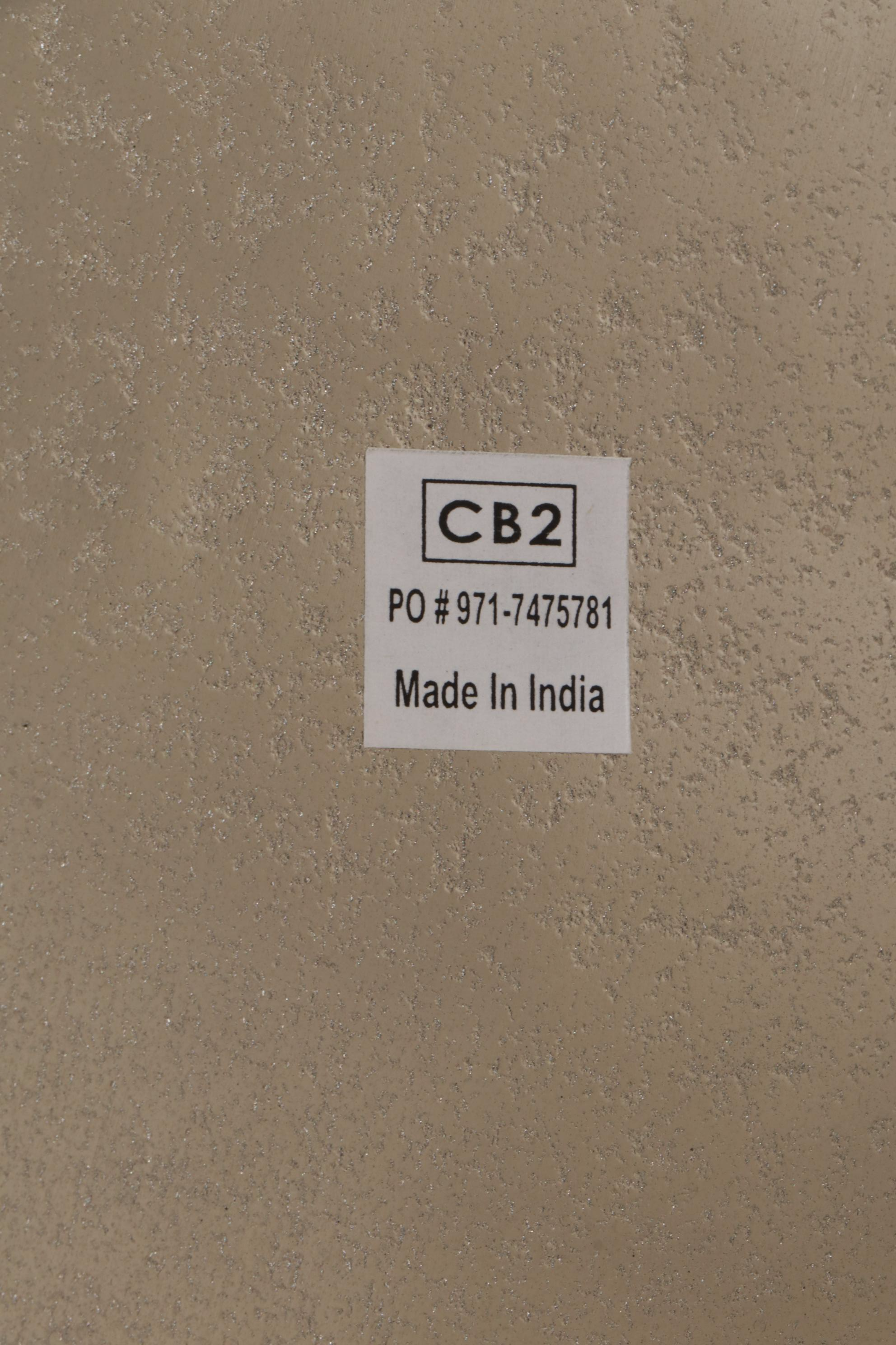 CB2 Lacquered Metal and Galvanized Shelf Two-Tier Console Table