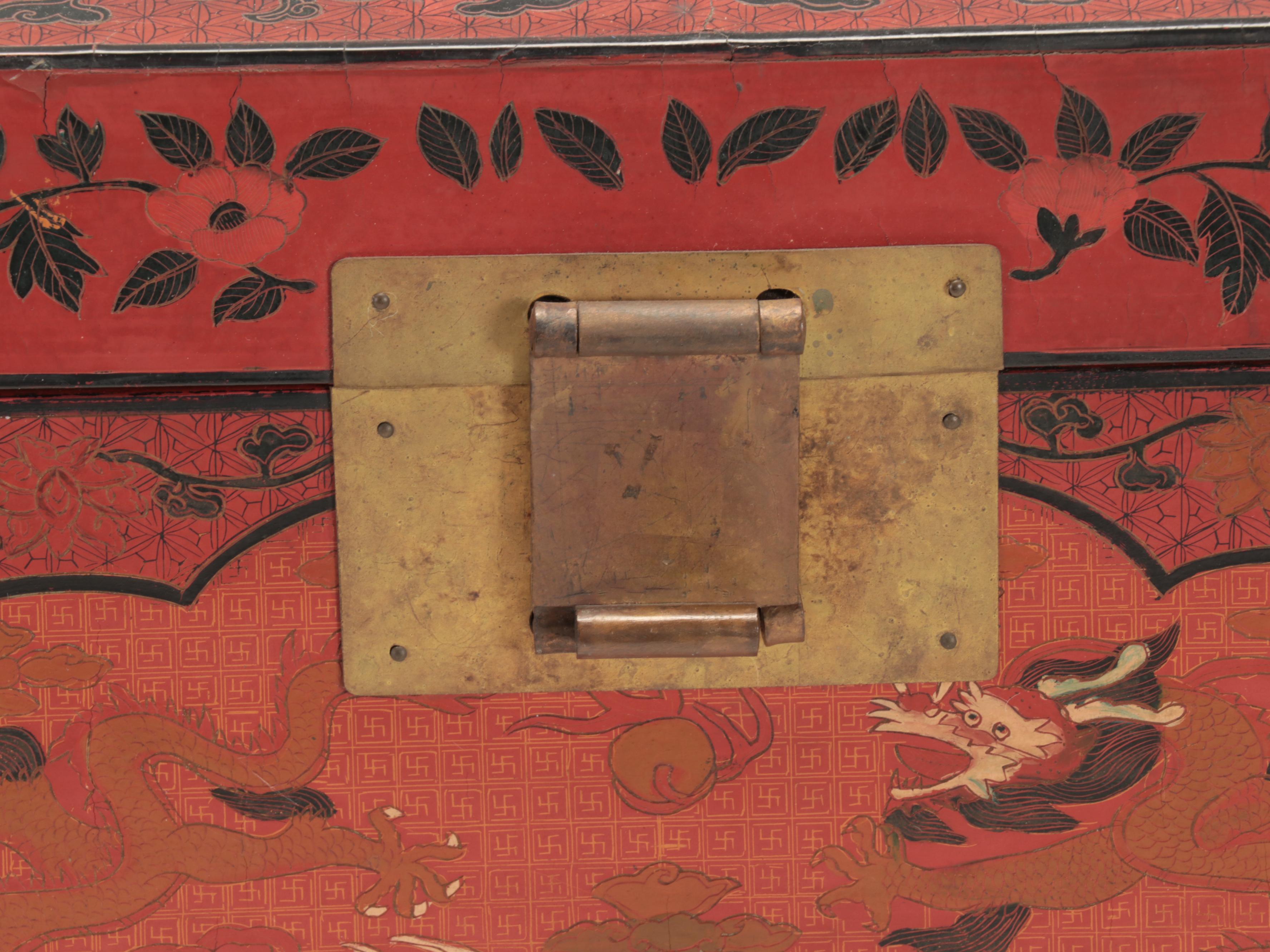 Chinese Lacquered and Paint-Decorated Wood Box
