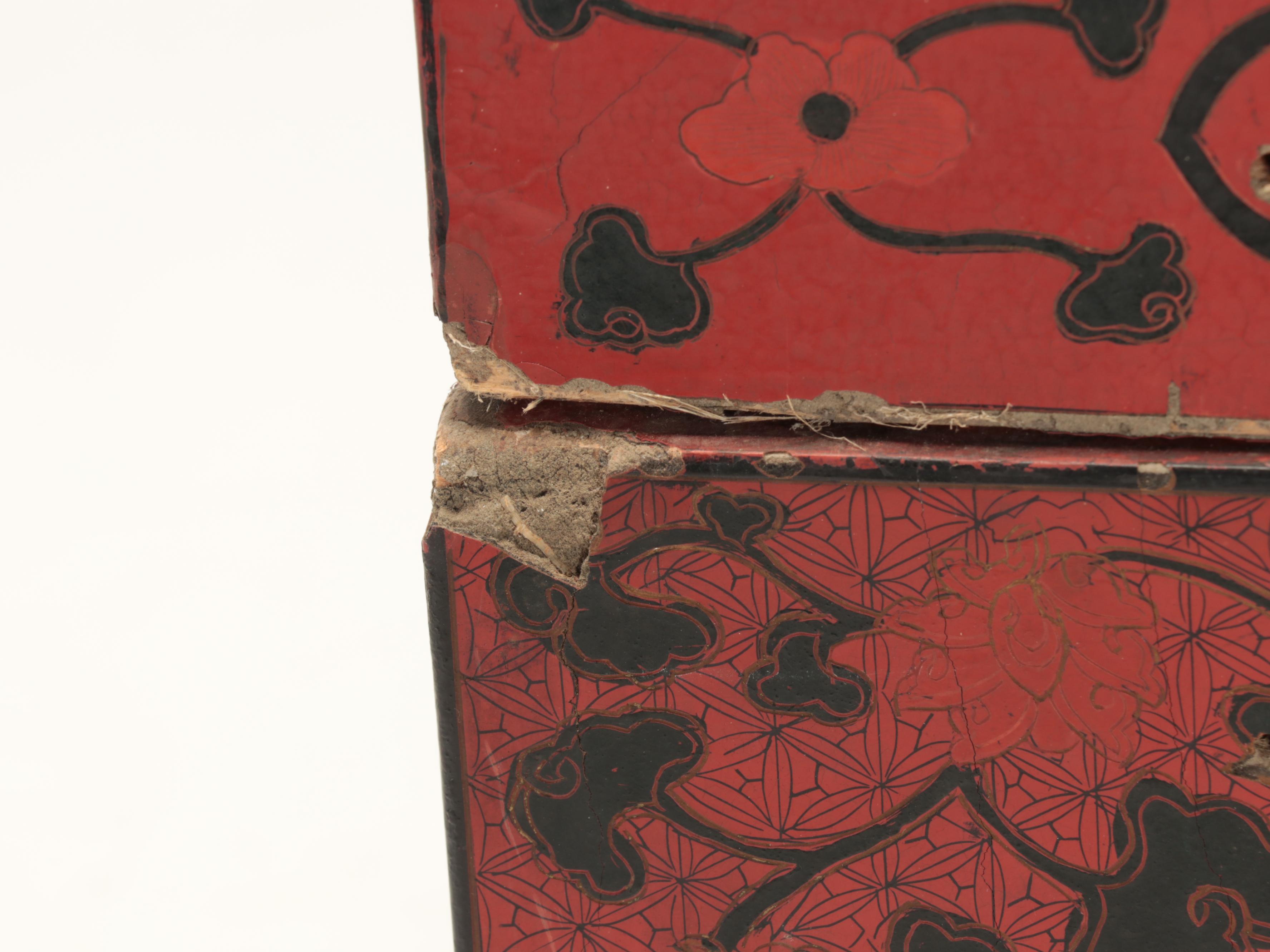 Chinese Lacquered and Paint-Decorated Wood Box