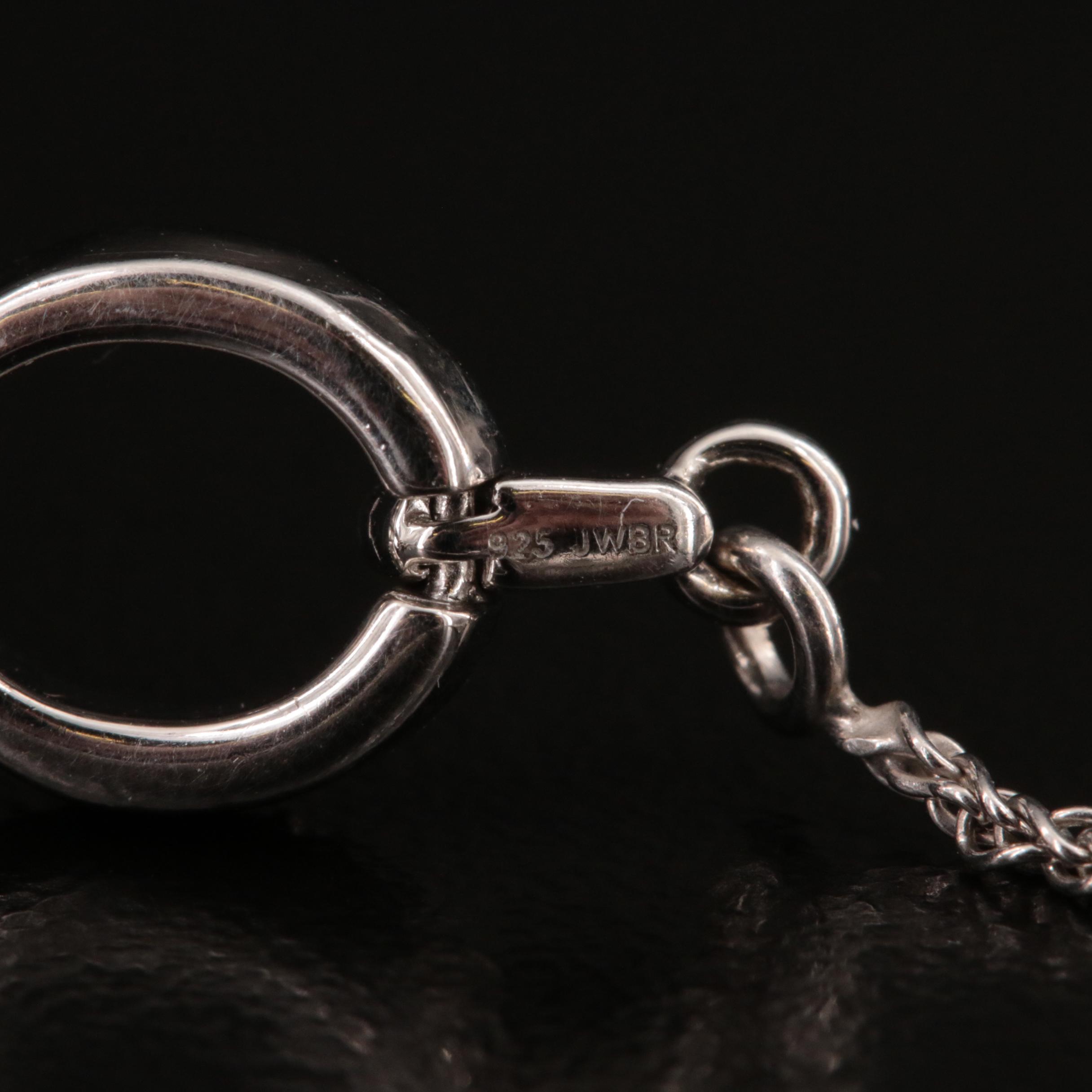 Sterling Diamond Circle Link Bolo Bracelet