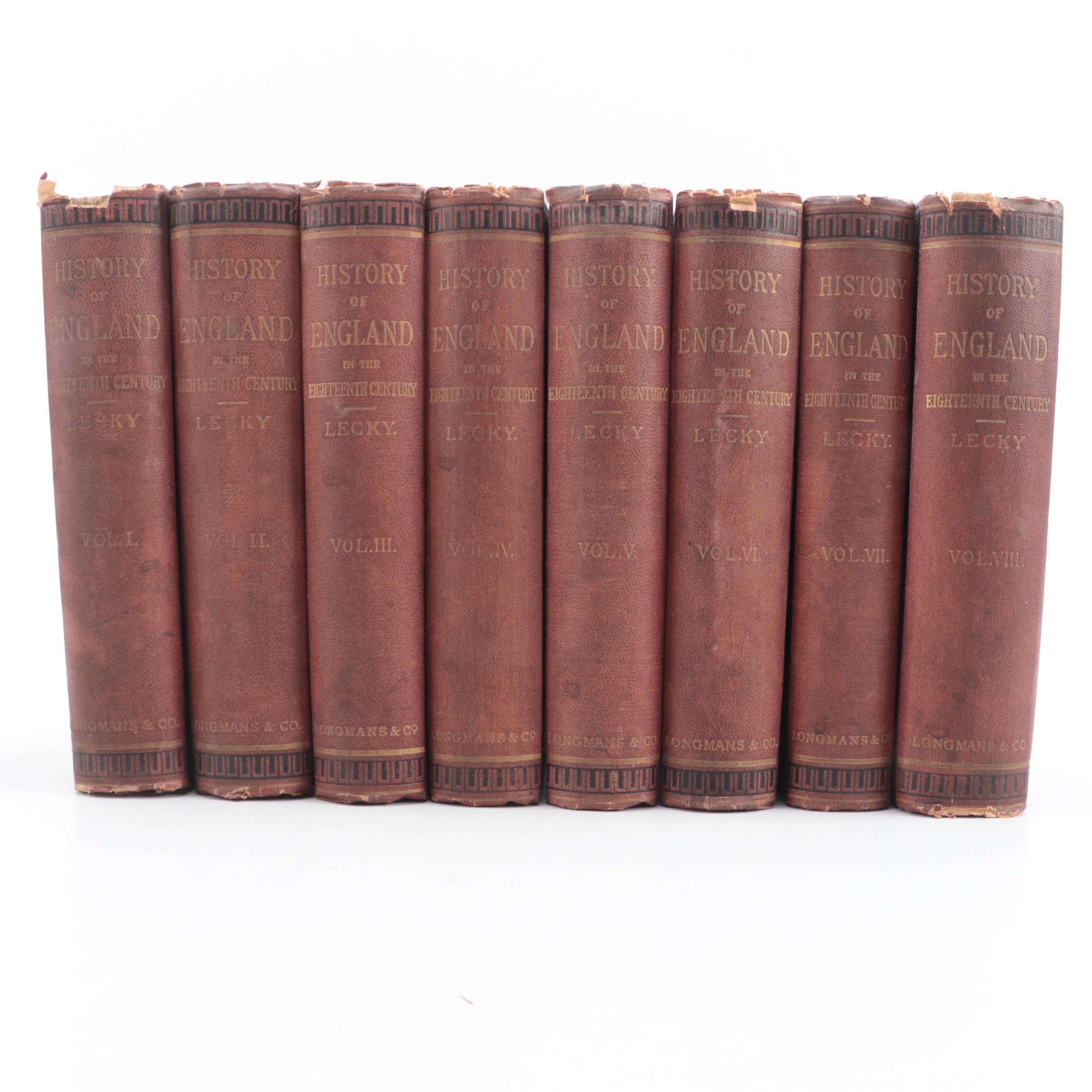 "A History of England in the XVIIIth Century" Eight-Volume Set by William Lecky