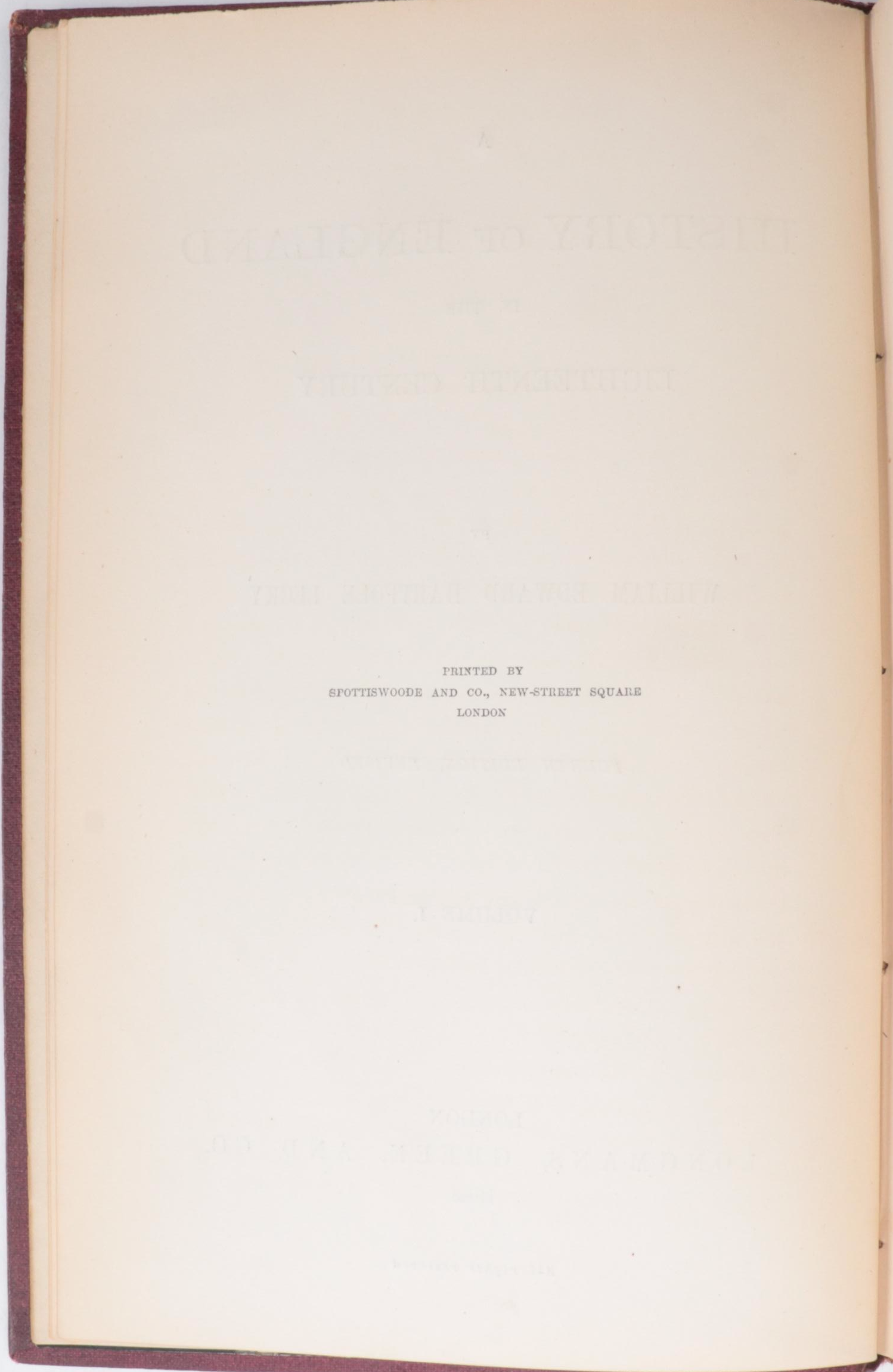 "A History of England in the XVIIIth Century" Eight-Volume Set by William Lecky