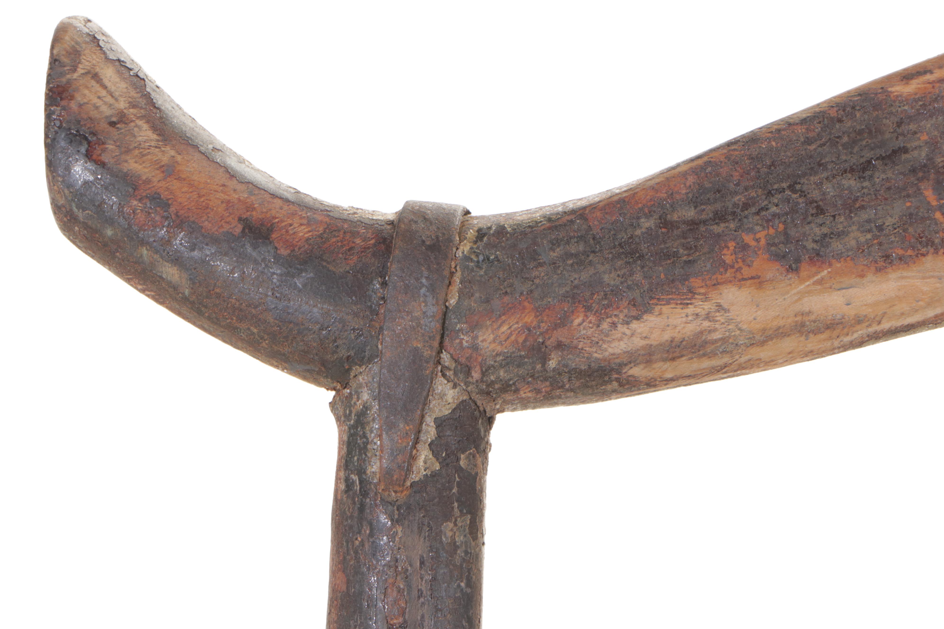 Chinese Iron-Mounted Carved Elm Armchair, Mid-18th Century