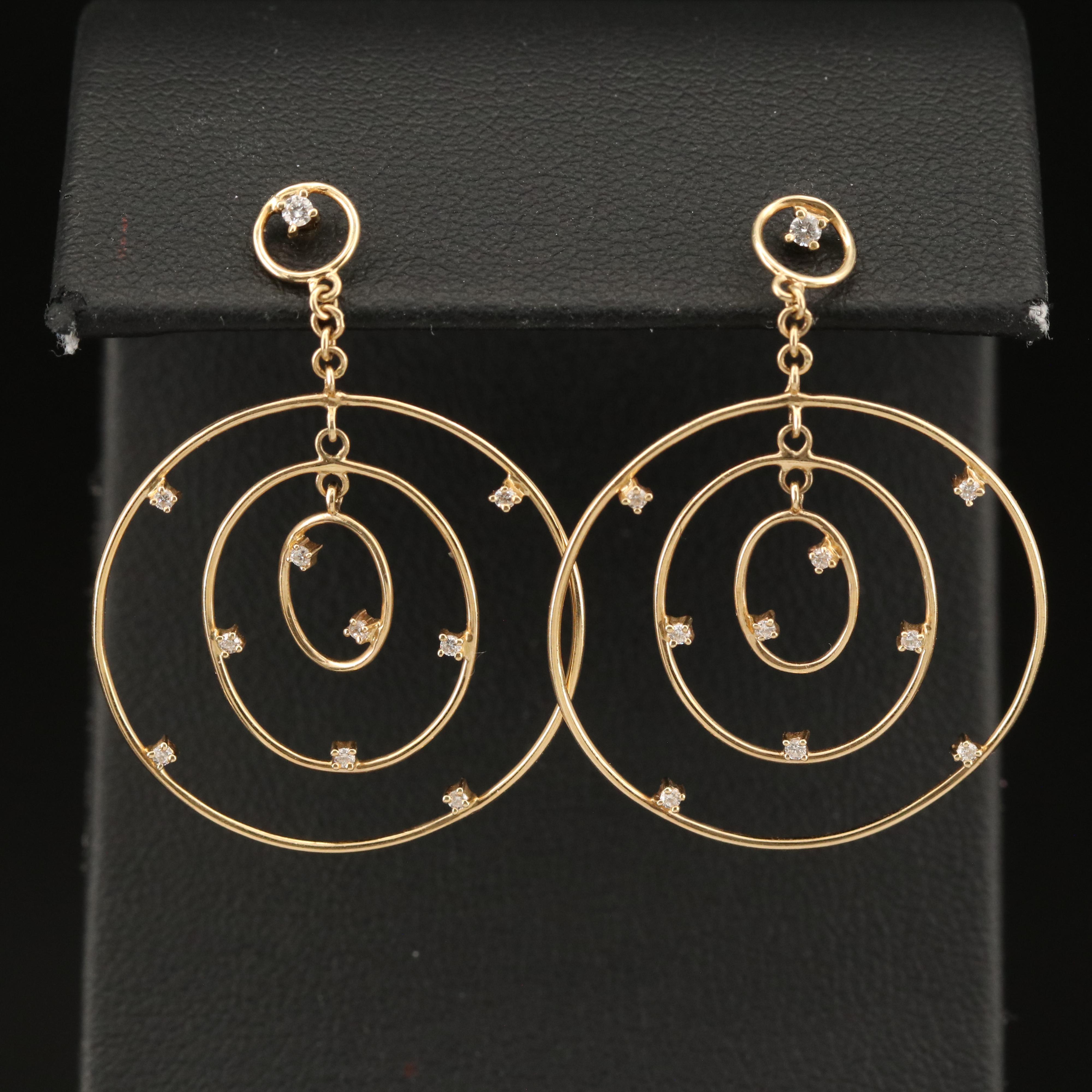 14K 0.25 CTW Diamond Concentric Circle Earrings