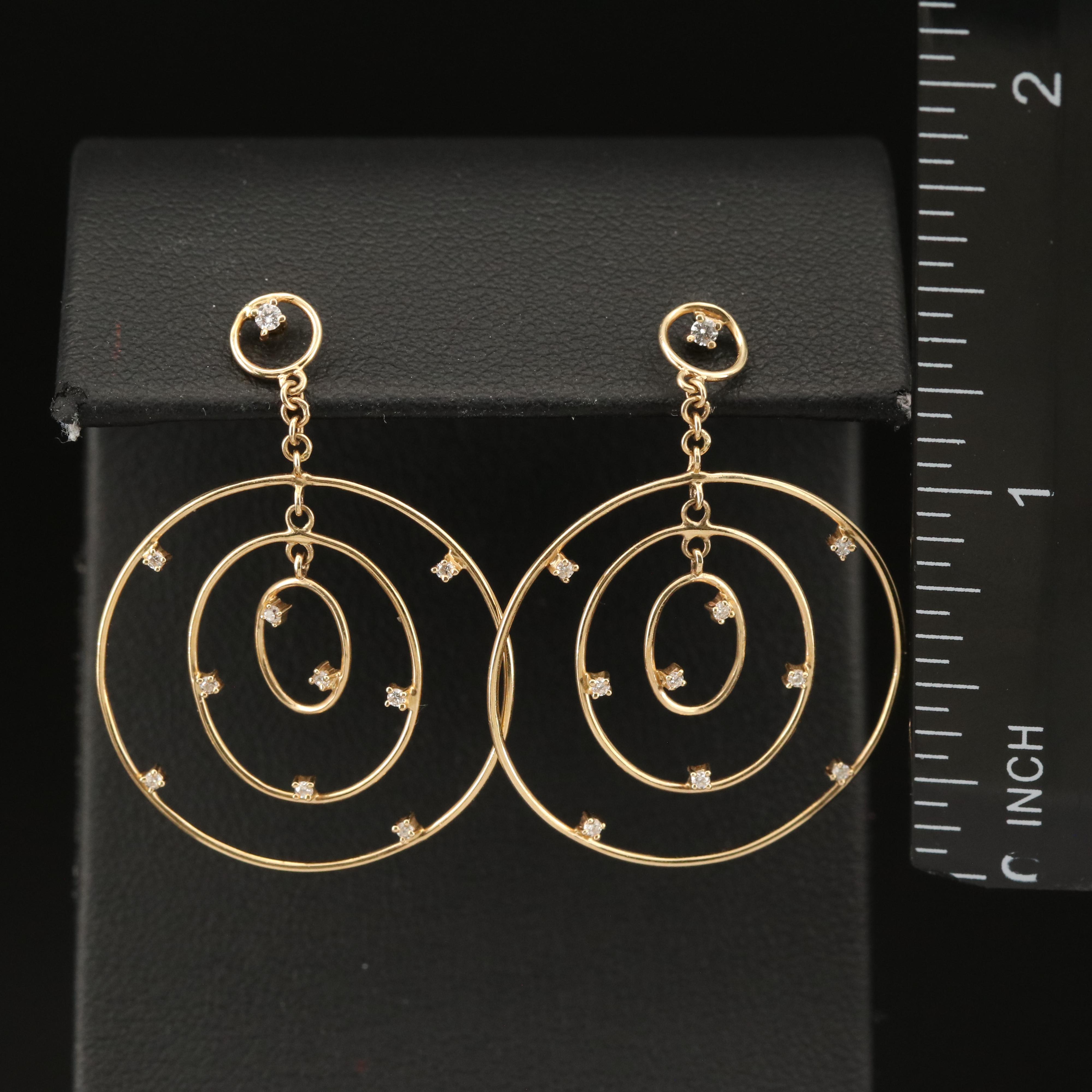 14K 0.25 CTW Diamond Concentric Circle Earrings