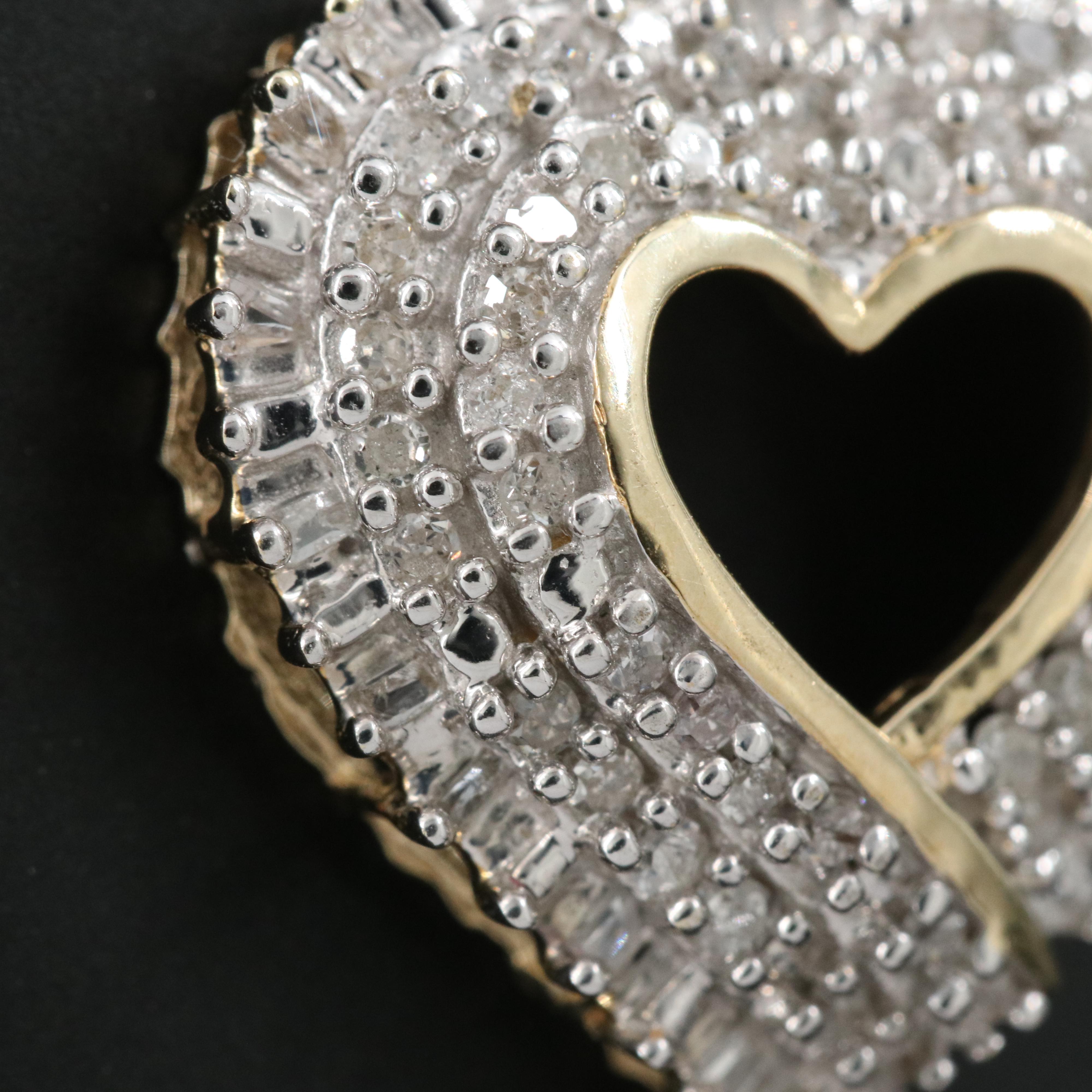 10K 0.50 CTW Diamond Heart Pendant