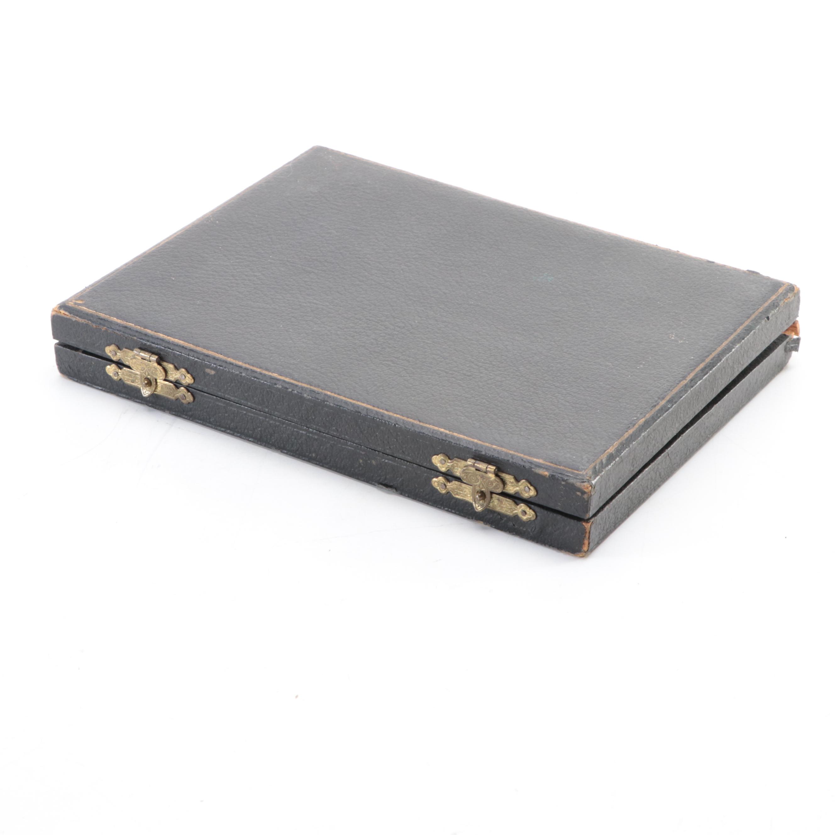 English Silver Plate and Pearlized Bakelite Handled Knives in Presentation Case