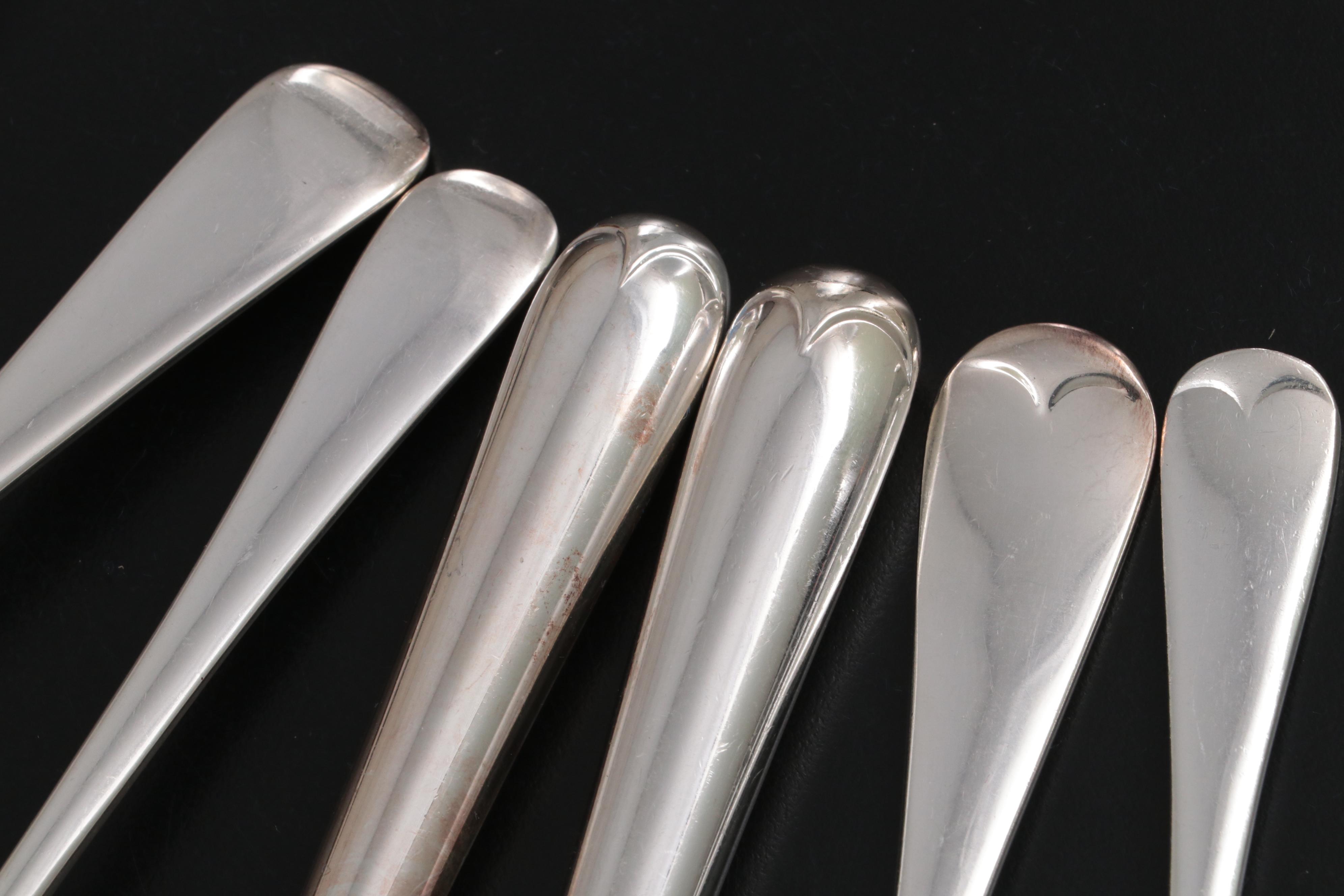 English Silver Plate Tipped Handled Flatware Set