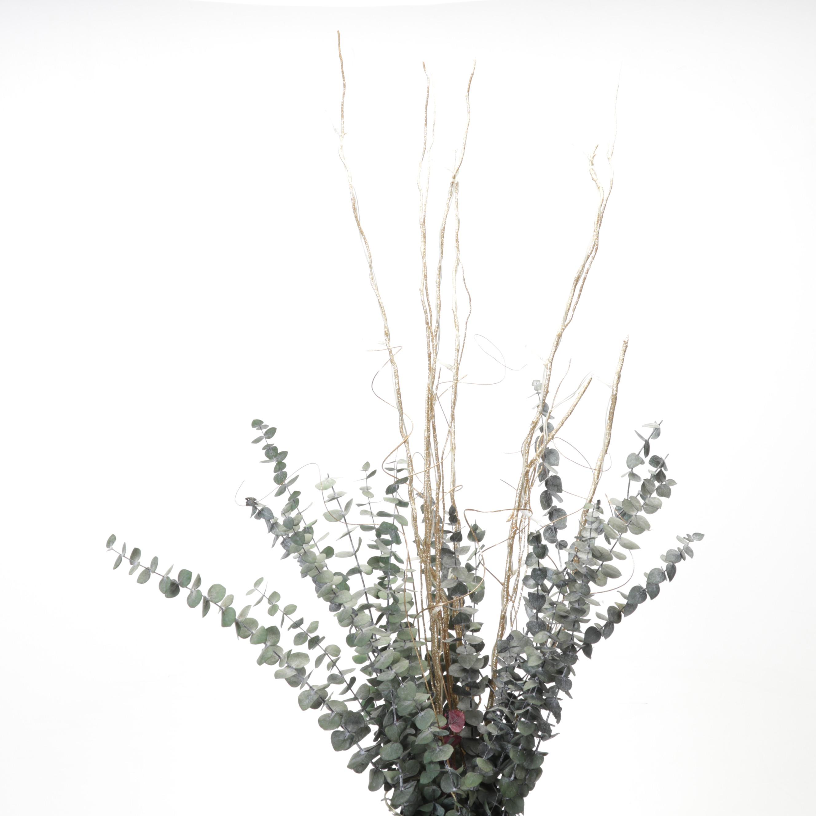 Saks Fifth Avenue Chinese Vase, Rice Bowl and Palm-Textured Table Lamp