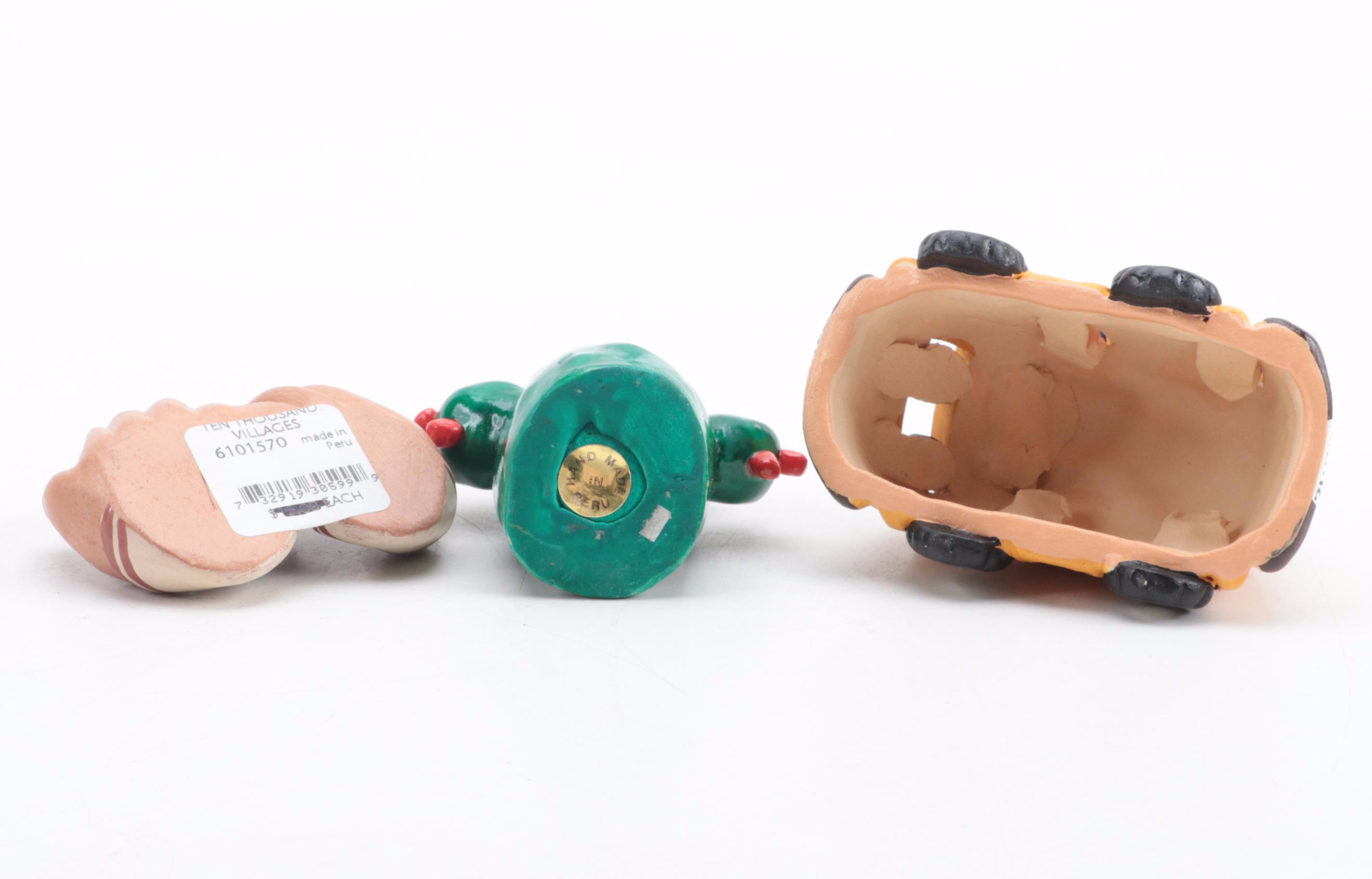 Peruvian and Vietnamese Folk Art Composite and Other Ceramic Nativities