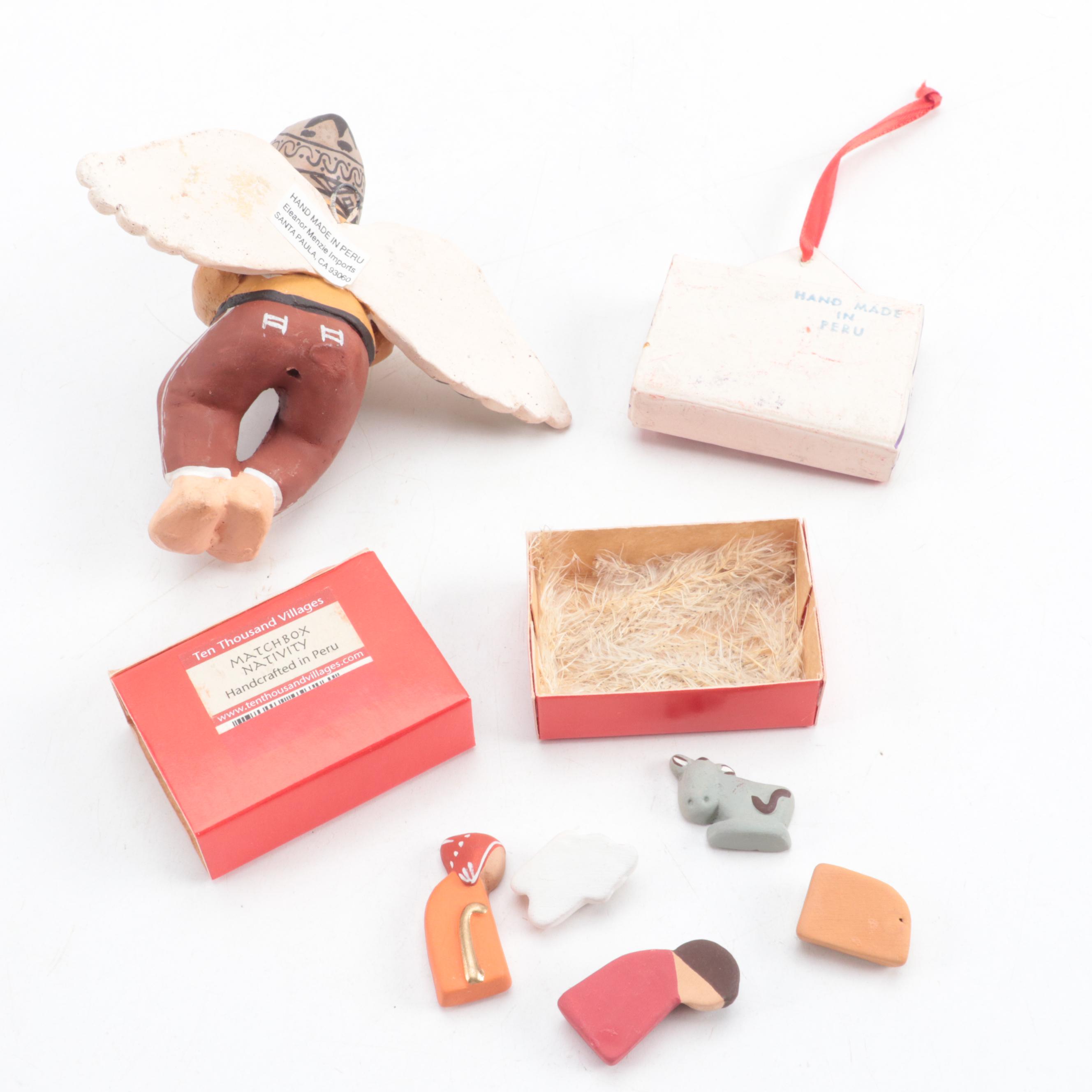 Peruvian and Vietnamese Folk Art Composite and Other Ceramic Nativities