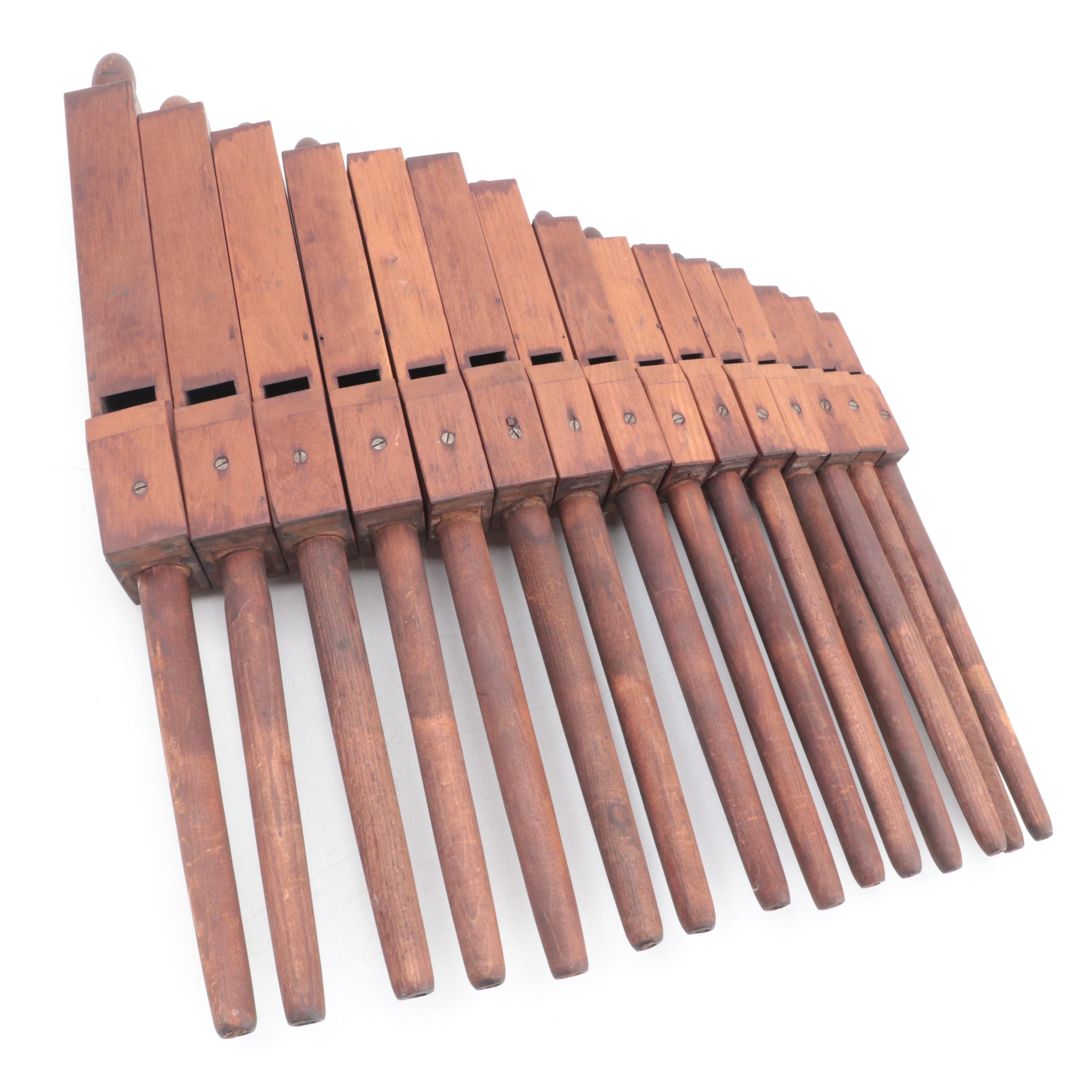 Wooden Organ Pipes Wall Hanging, Late 19th Century