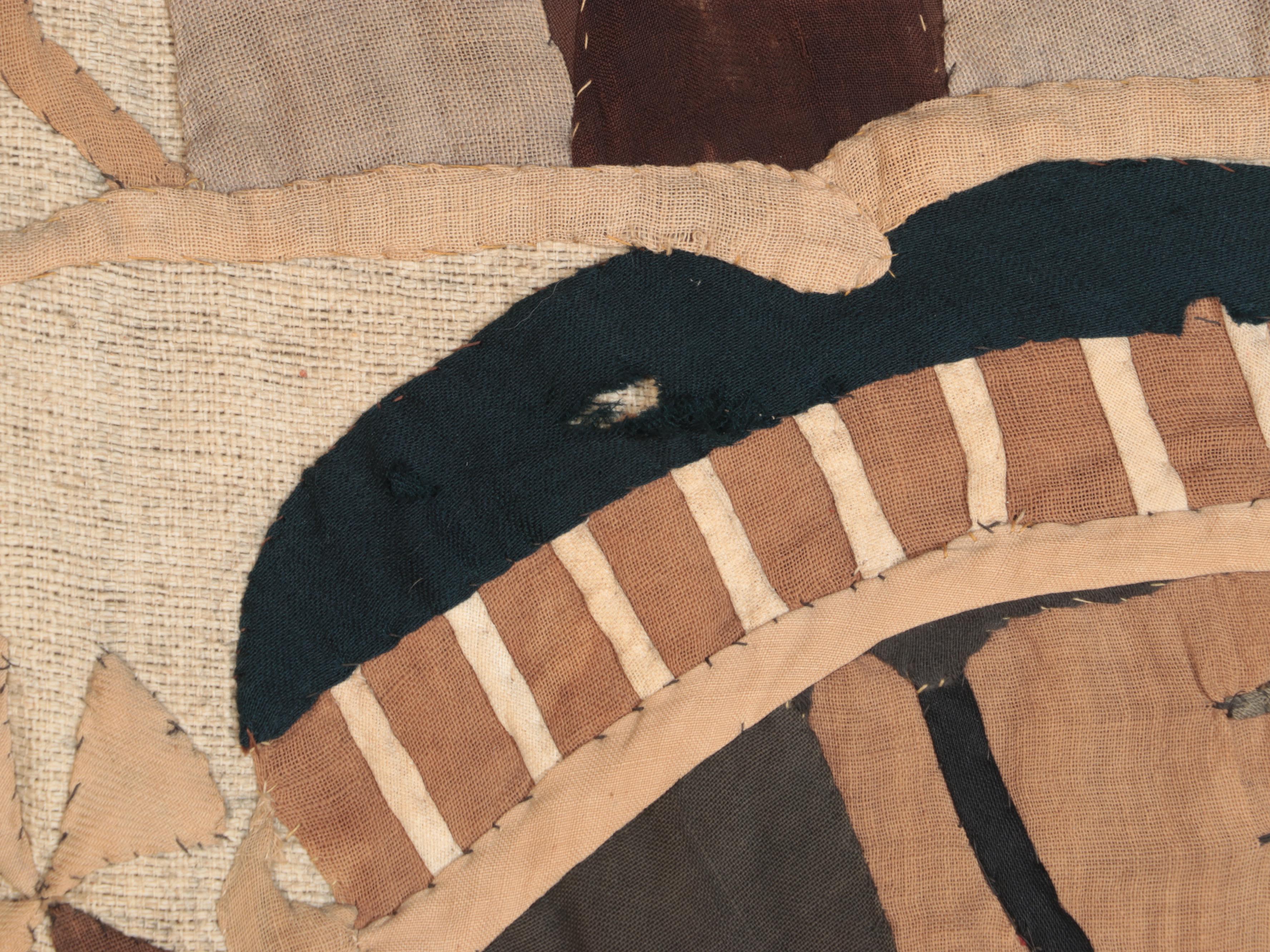 Hand Woven and Appliquéd Egyptian Revival Wall Hanging, Early 20th Century