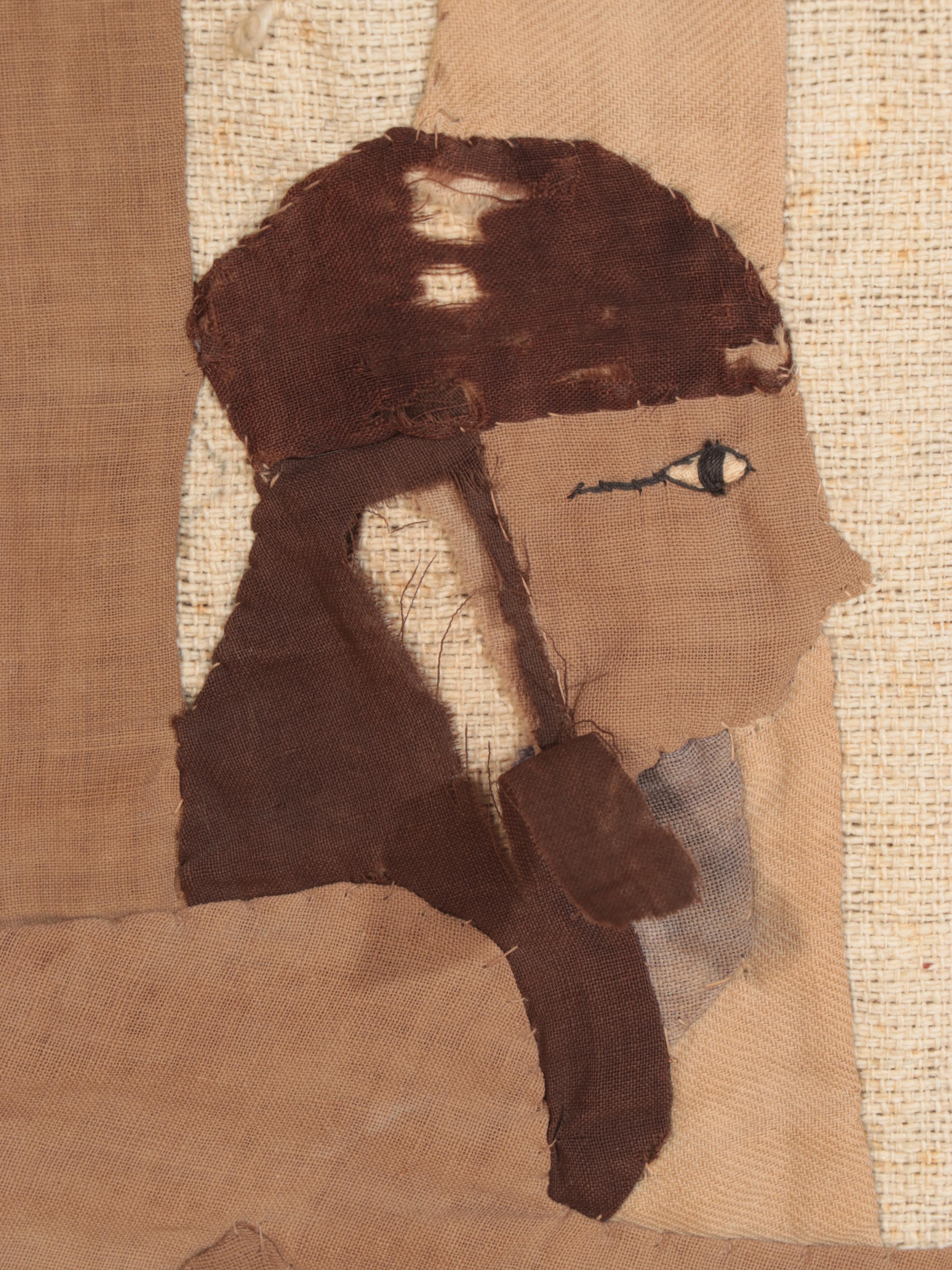 Hand Woven and Appliquéd Egyptian Revival Wall Hanging, Early 20th Century